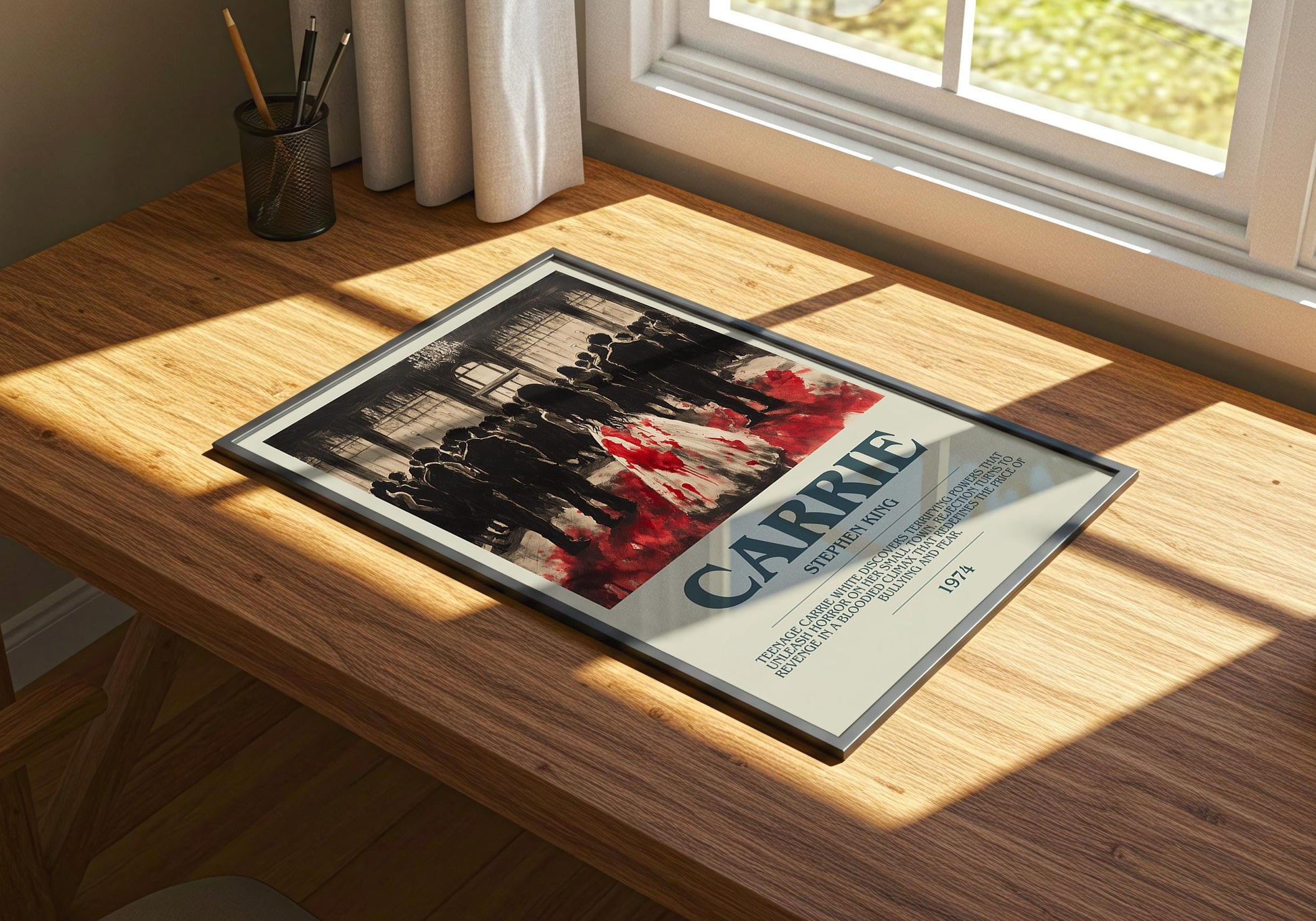 Carrie by Stephen King | Descriptive Book Poster | Modern