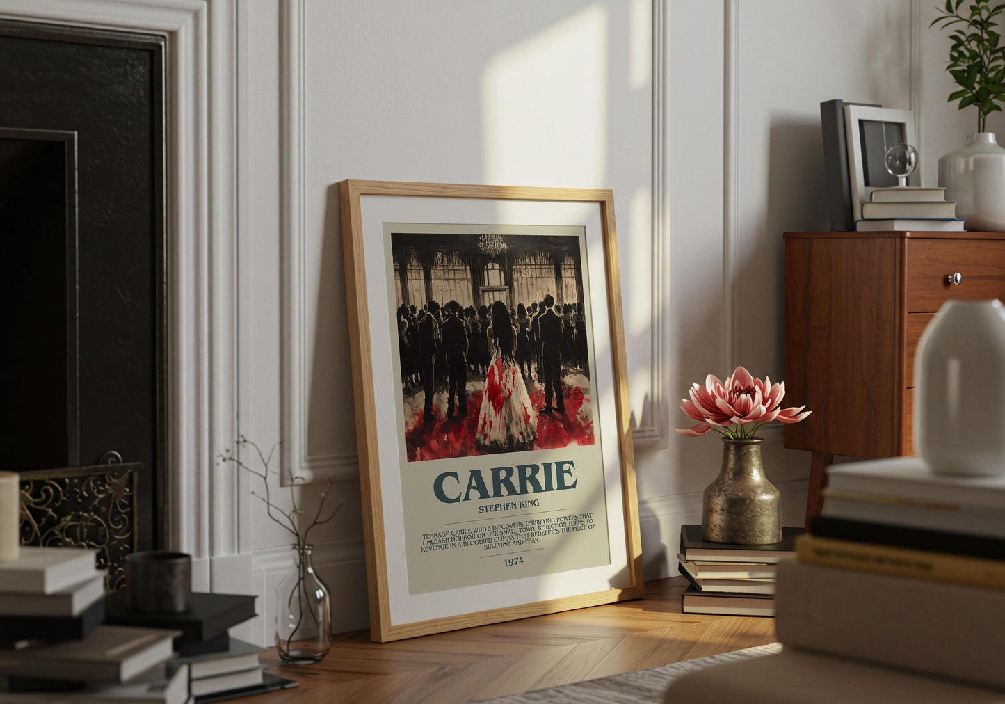 Carrie by Stephen King | Descriptive Book Poster | Modern