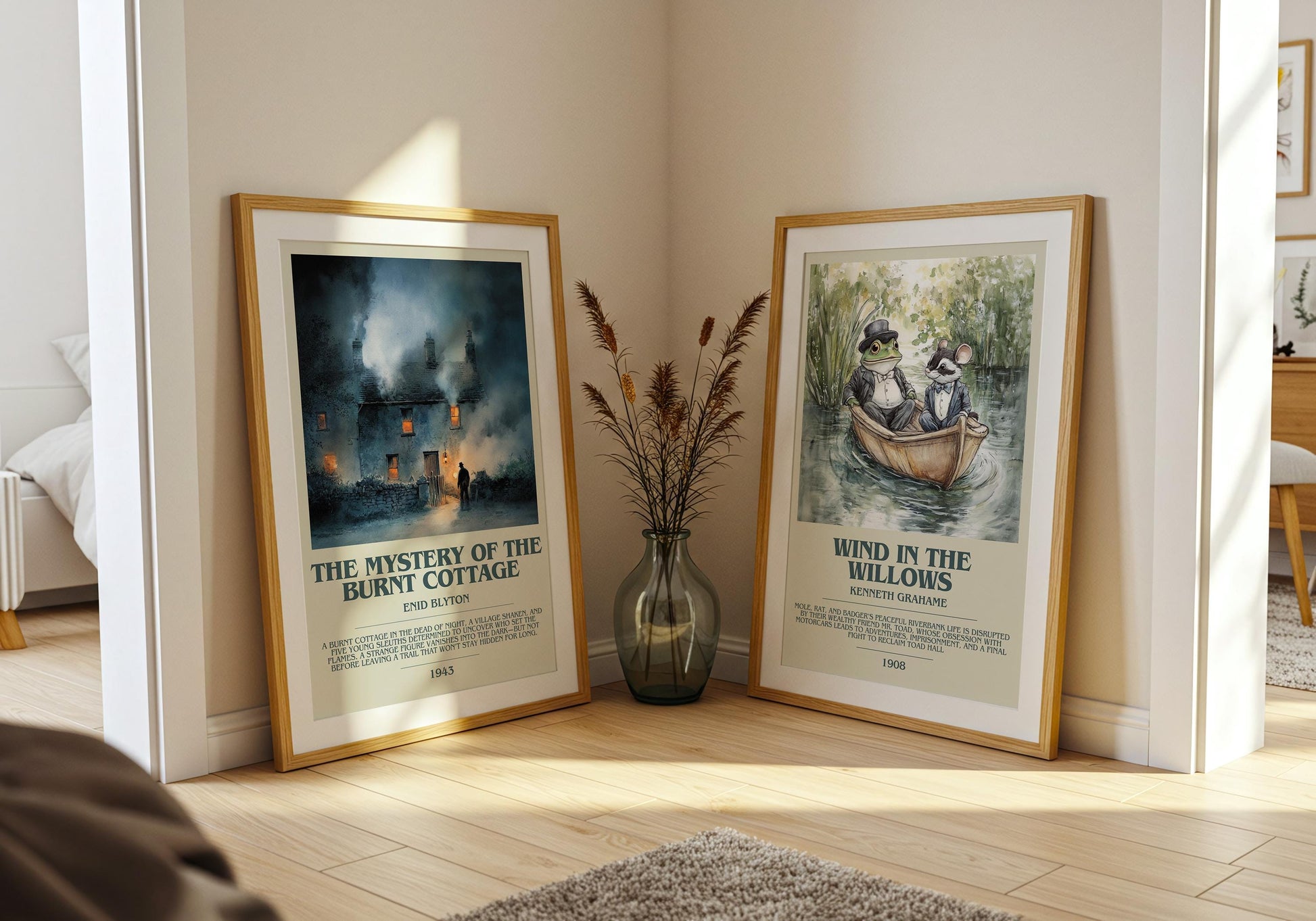 The Mystery Of The Burnt Cottage by Enid Blyton | Descriptive Book Poster | Modern