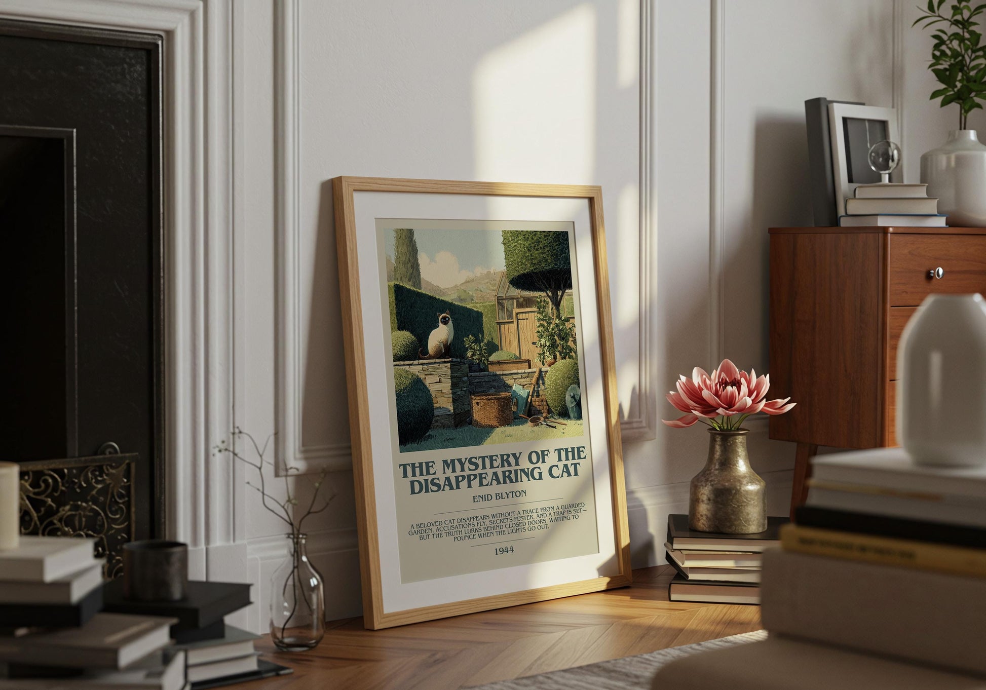 The Mystery Of The Disappearing Cat by Enid Blyton | Descriptive Book Poster | Modern