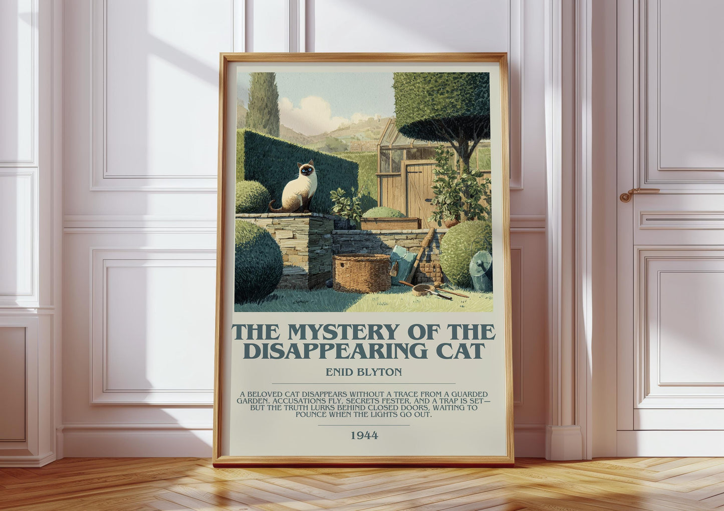 The Mystery Of The Disappearing Cat by Enid Blyton | Descriptive Book Poster | Modern