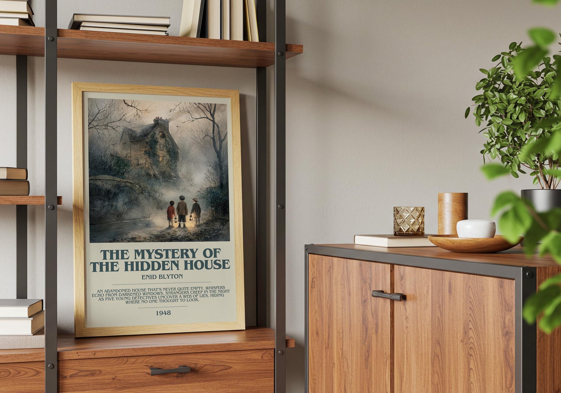 The Mystery Of The Hidden House by Enid Blyton | Descriptive Book Poster | Modern