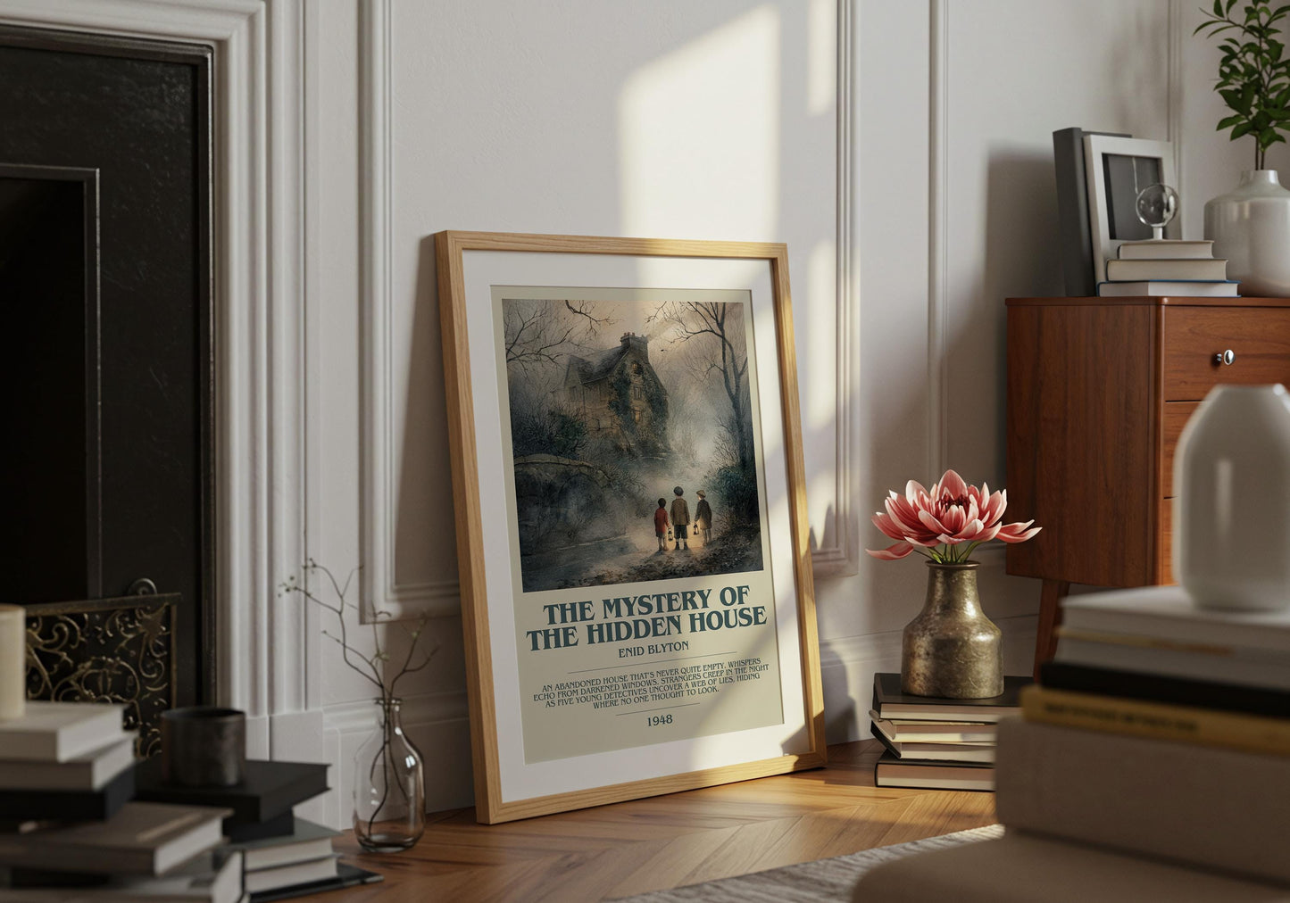 The Mystery Of The Hidden House by Enid Blyton | Descriptive Book Poster | Modern