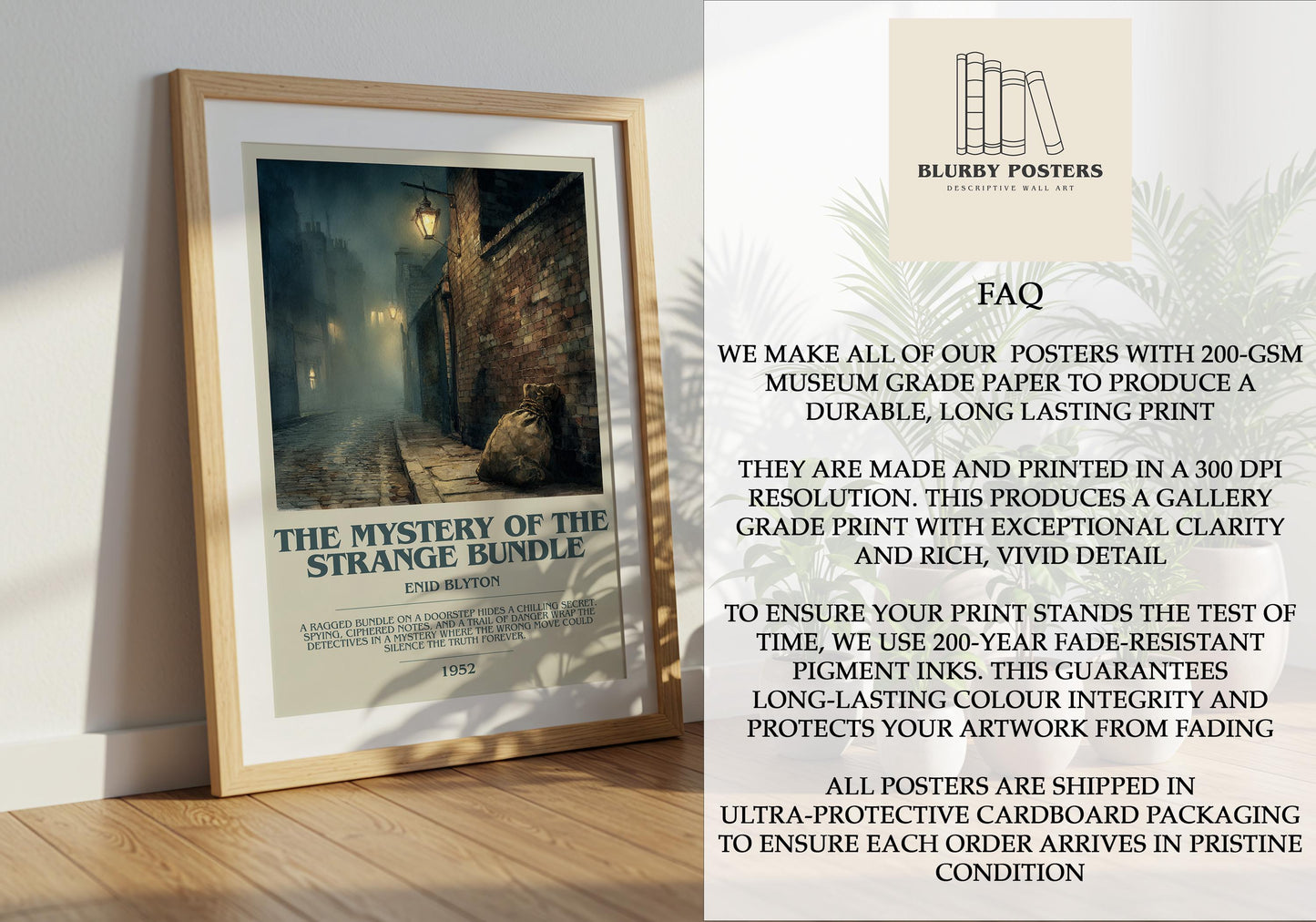 The Mystery Of The Strange Bundle by Enid Blyton | Descriptive Book Poster | Modern