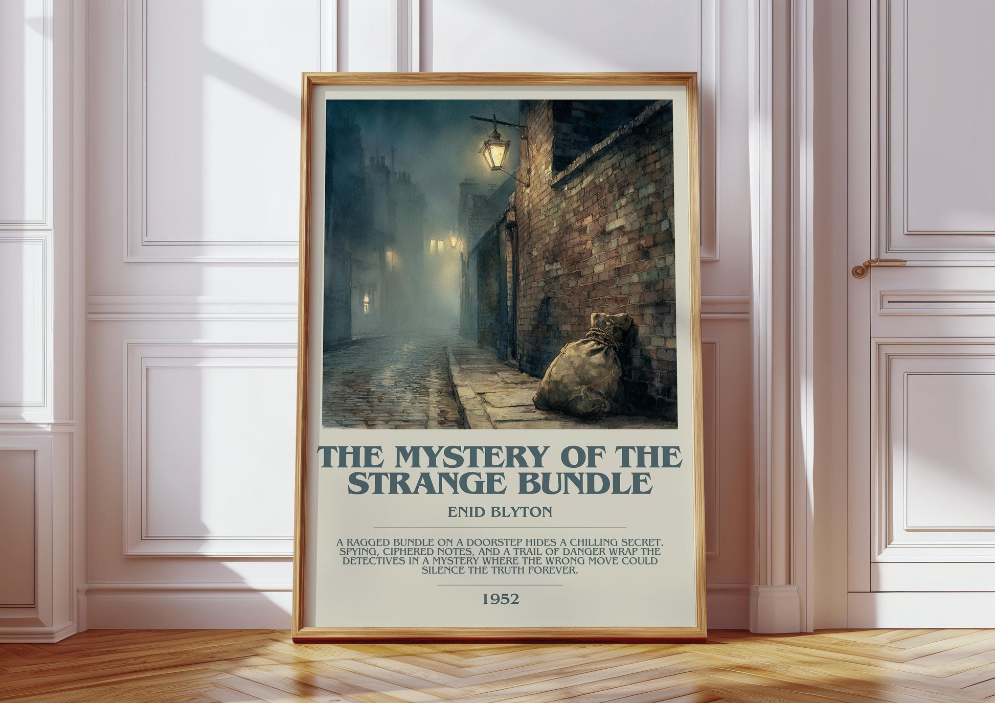 The Mystery Of The Strange Bundle by Enid Blyton | Descriptive Book Poster | Modern
