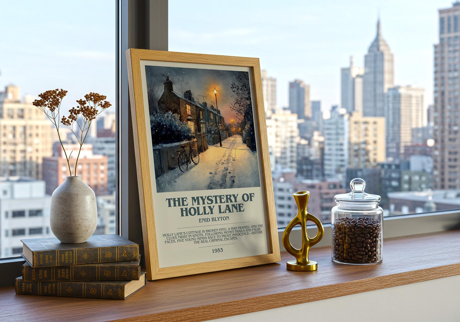 The Mystery Of The Holly Lane by Enid Blyton | Descriptive Book Poster | Modern