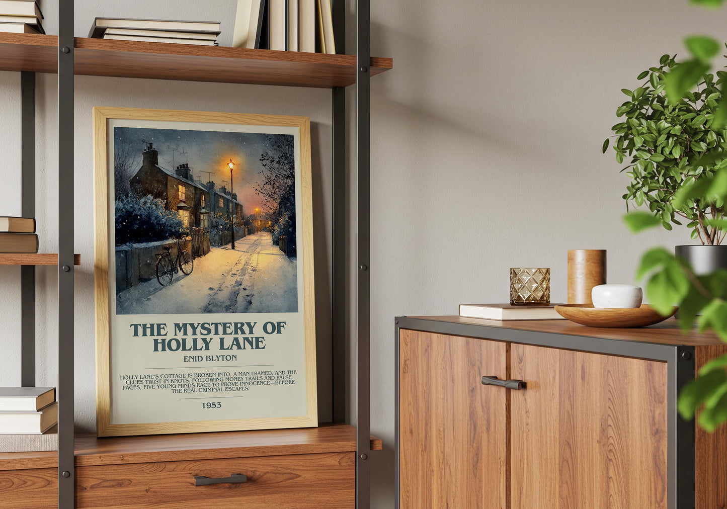 The Mystery Of The Holly Lane by Enid Blyton | Descriptive Book Poster | Modern