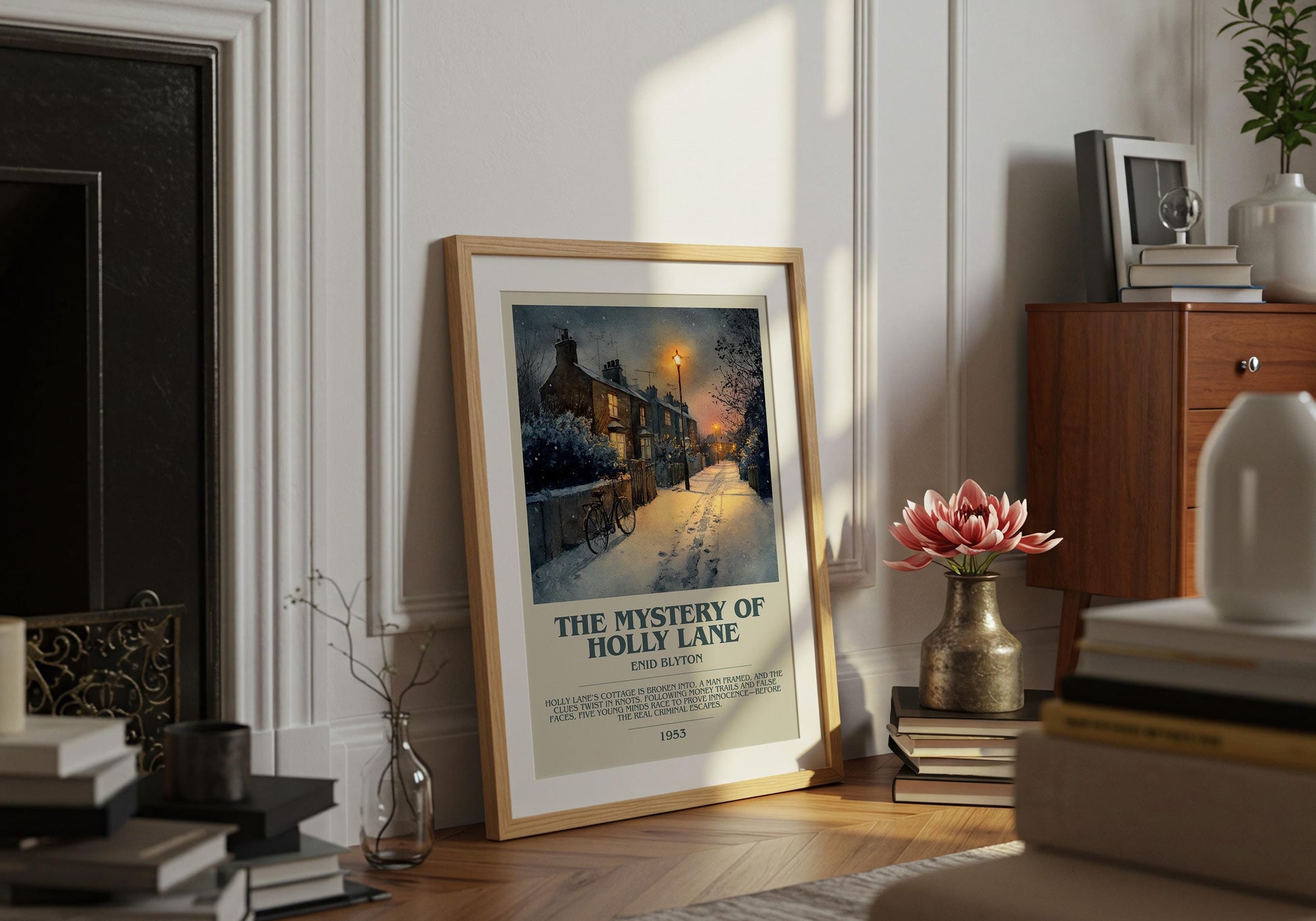 The Mystery Of The Holly Lane by Enid Blyton | Descriptive Book Poster | Modern