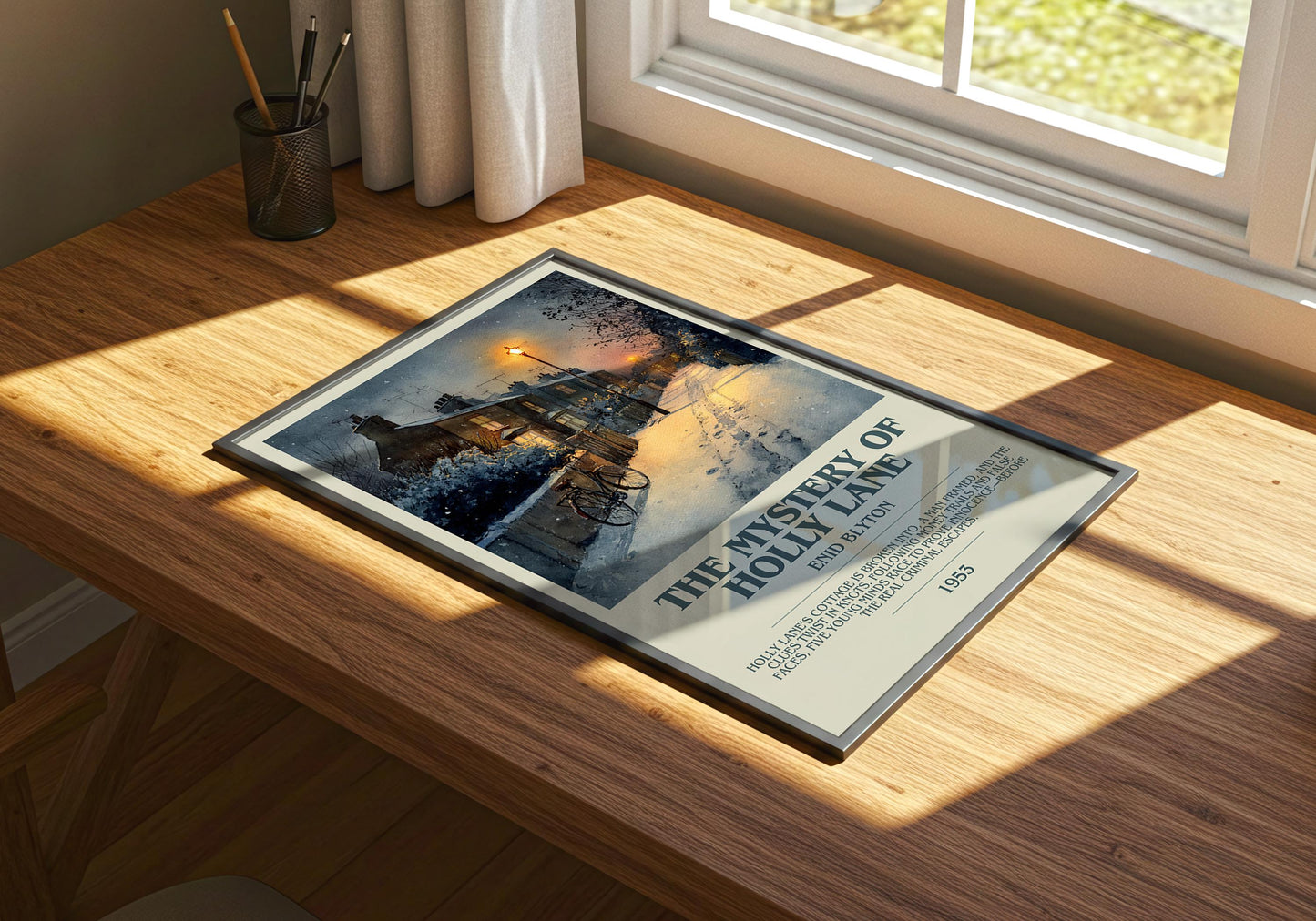 The Mystery Of The Holly Lane by Enid Blyton | Descriptive Book Poster | Modern