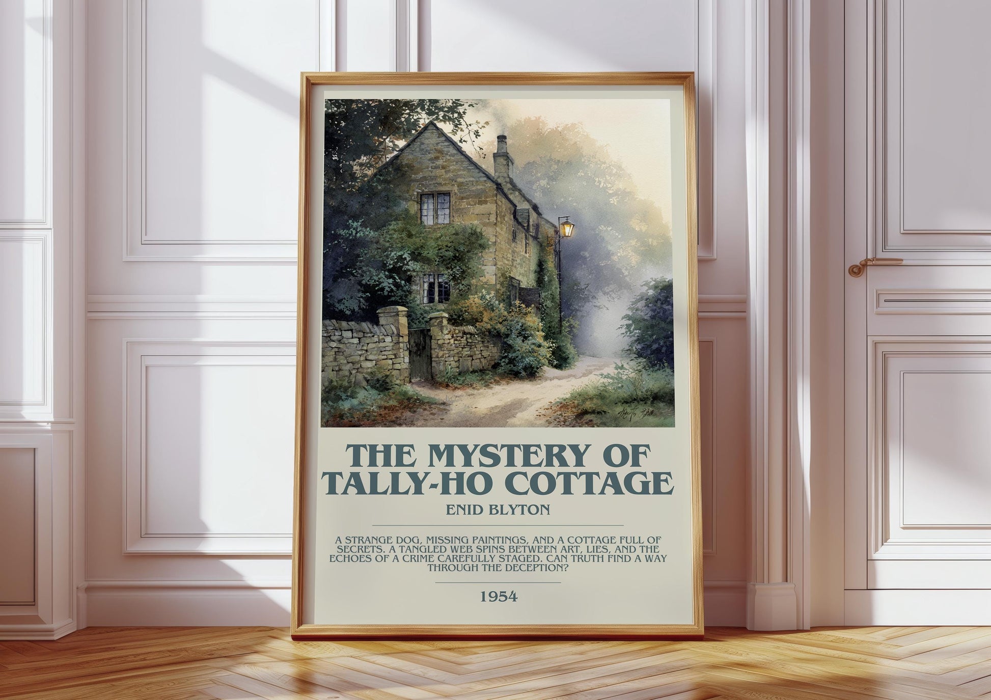 The Mystery Of Tally-Ho Cottage by Enid Blyton | Descriptive Book Poster | Modern