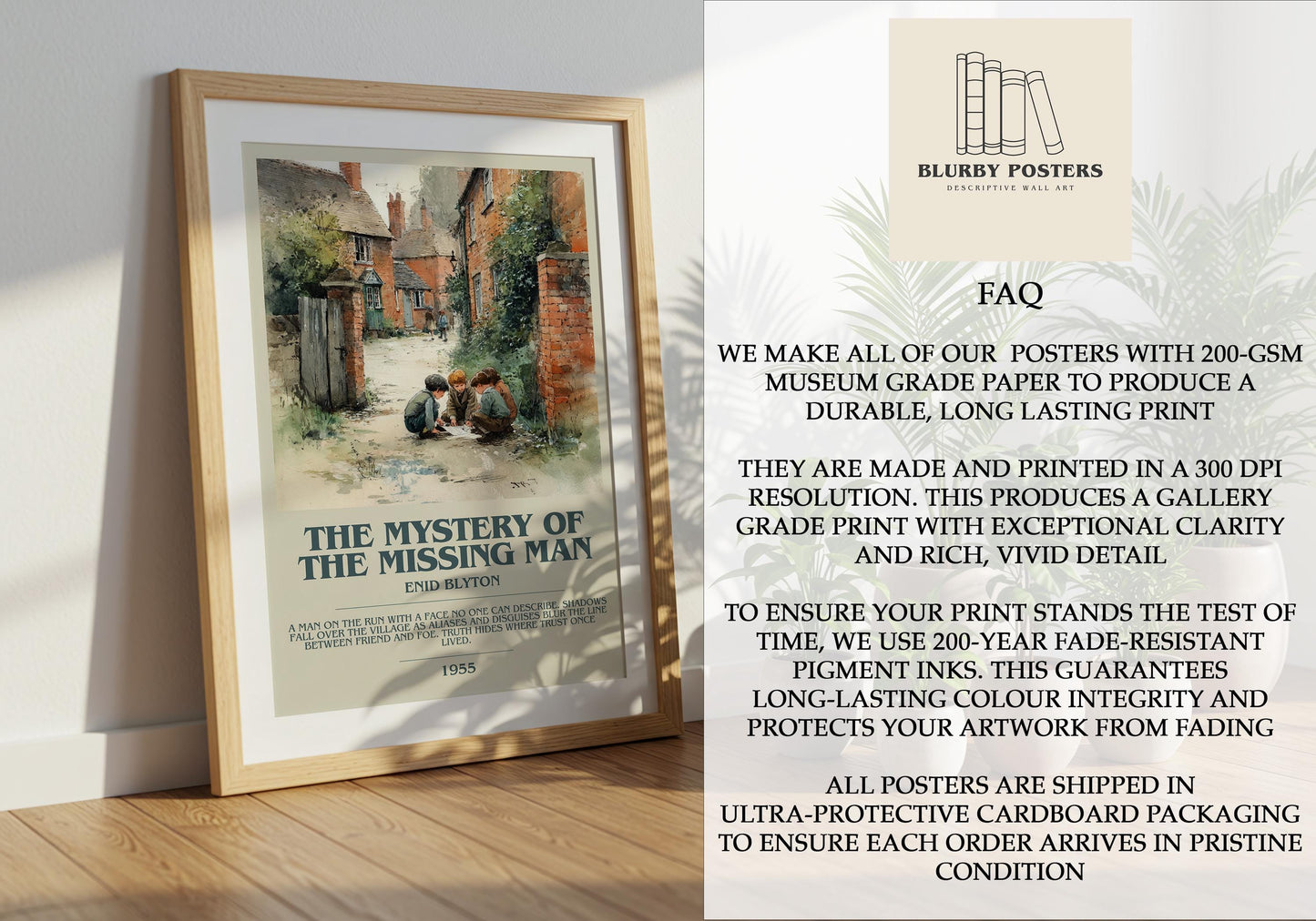 The Mystery Of The Missing Man by Enid Blyton | Descriptive Book Poster | Modern
