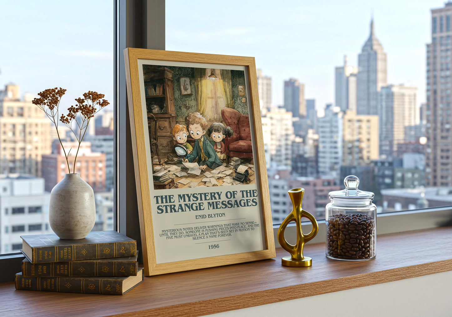 The Mystery Of The Strange Messages by Enid Blyton | Descriptive Book Poster | Modern