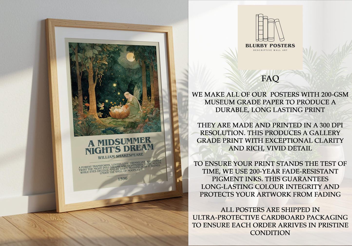 A Midsummer Nights Dream by William Shakespeare | Descriptive Book Poster | Modern