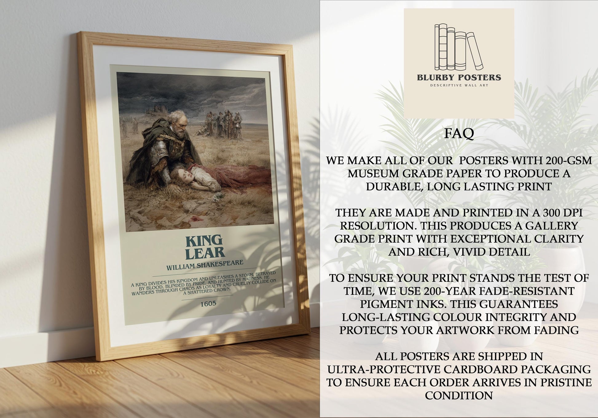 King Lear by William Shakespeare | Descriptive Book Poster | Modern