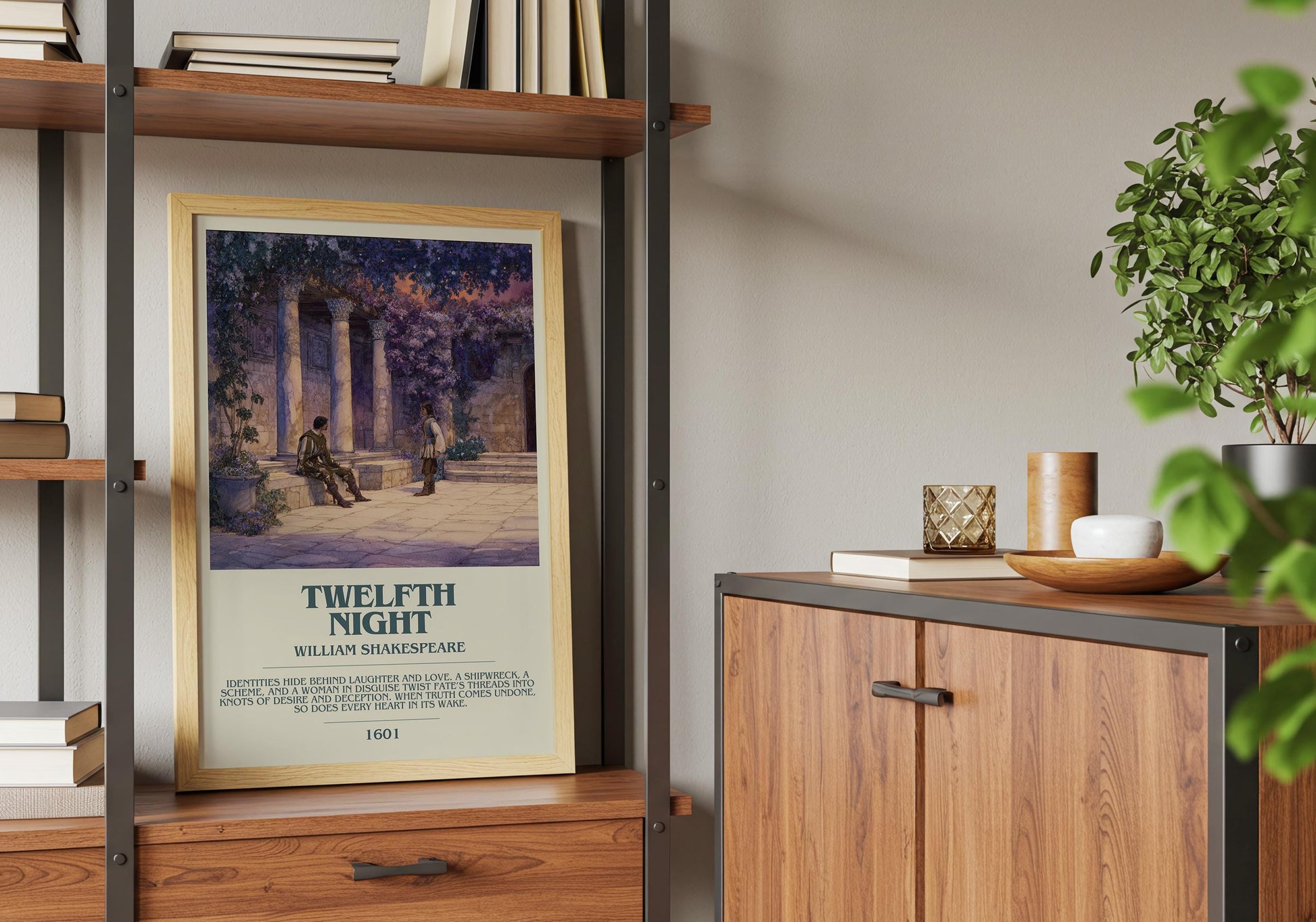 Twelfth Night by William Shakespeare | Descriptive Book Poster | Modern