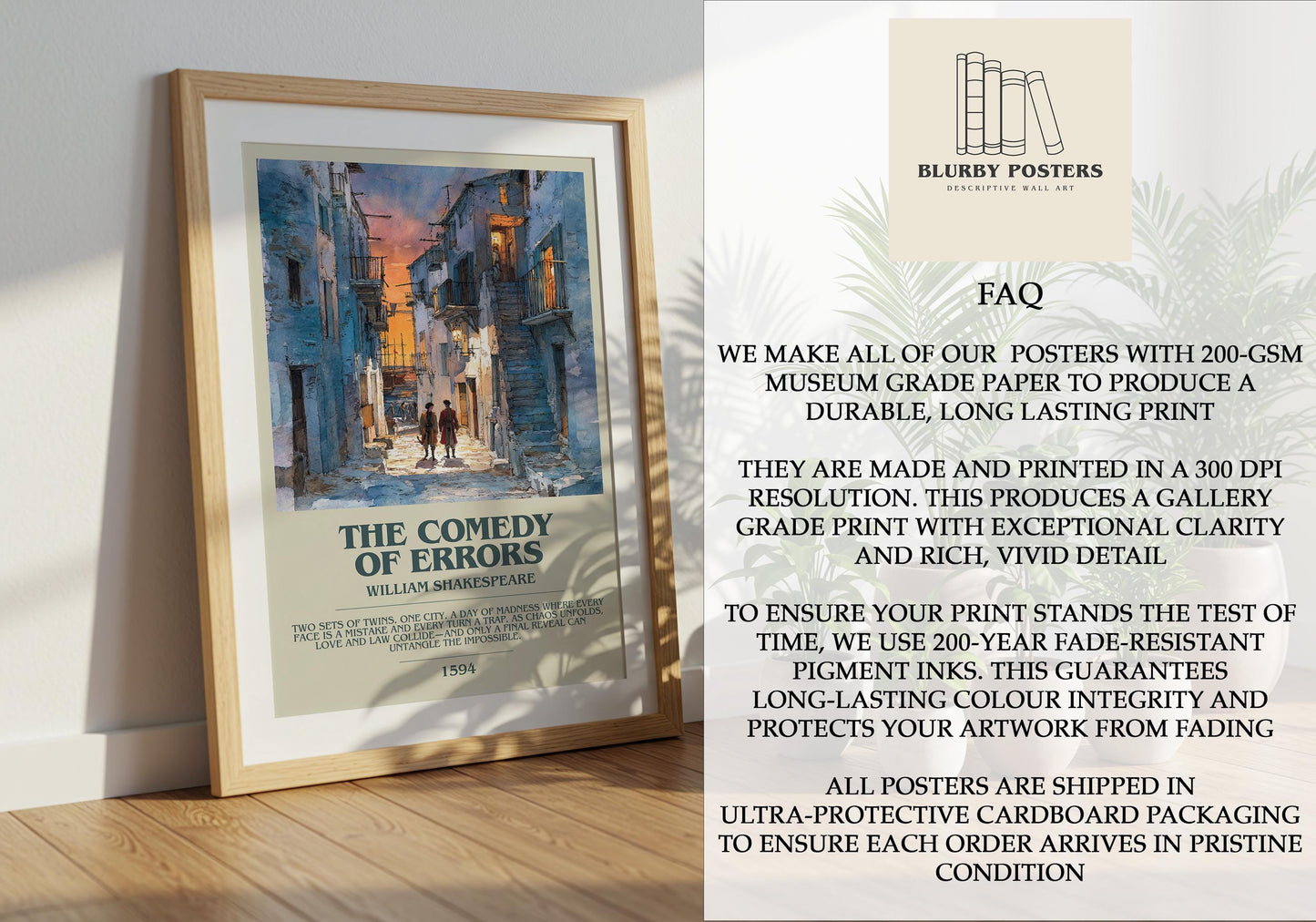 The Comedy Of Errors by William Shakespeare | Descriptive Book Poster | Modern