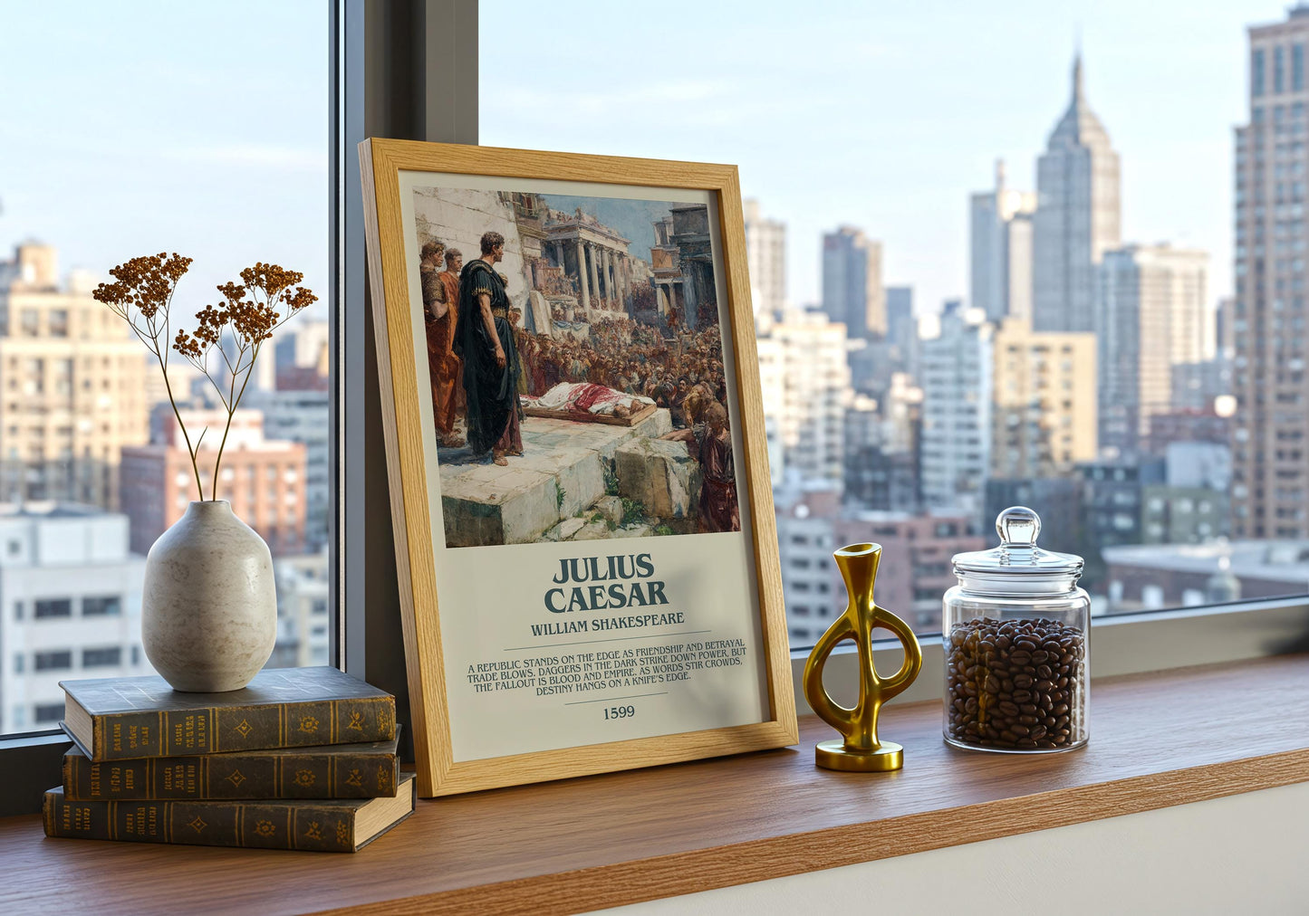Julius Caesar by William Shakespeare | Descriptive Book Poster | Modern
