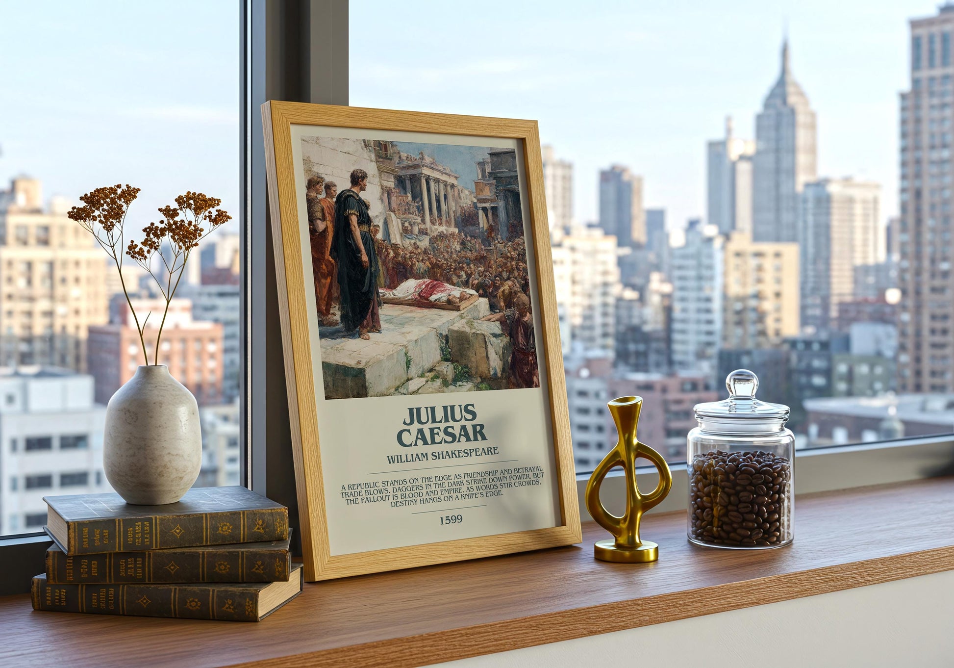 Julius Caesar by William Shakespeare | Descriptive Book Poster | Modern