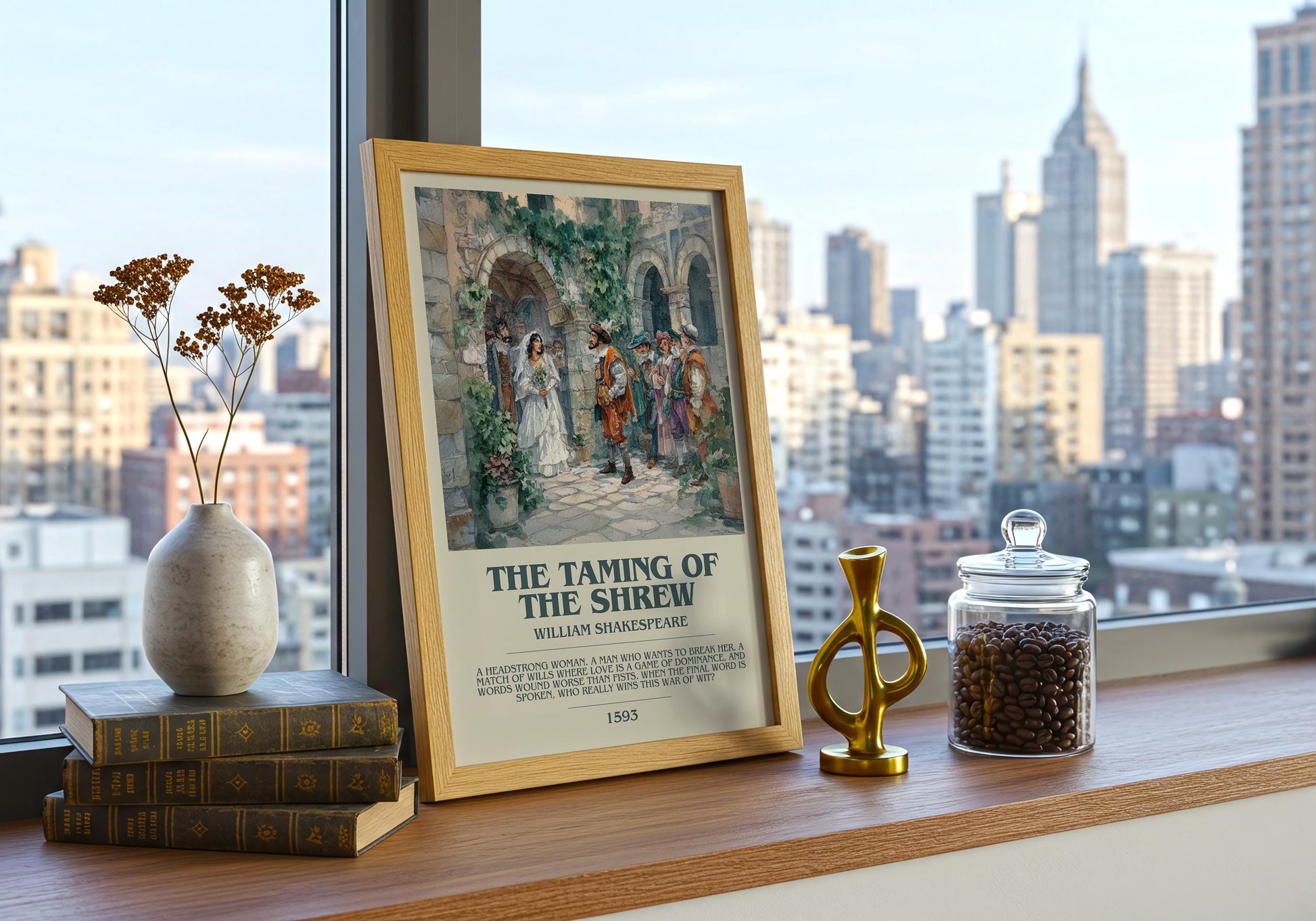 The Taming Of The Shrew by William Shakespeare | Descriptive Modern Book Art | Poster
