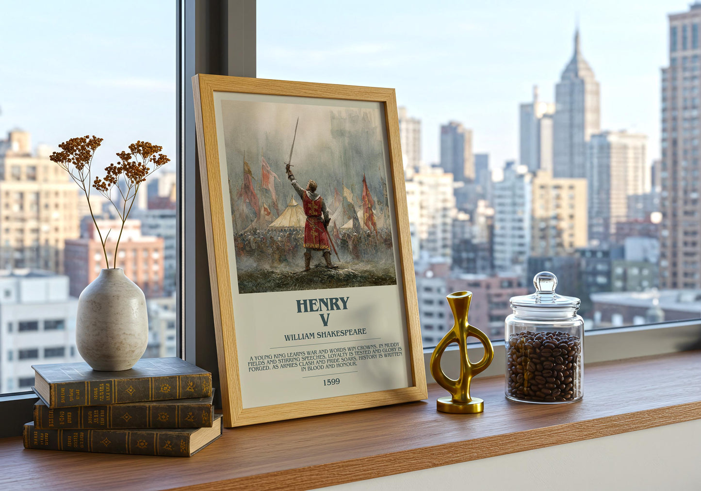 Henry V by William Shakespeare | Descriptive Book Poster | Modern