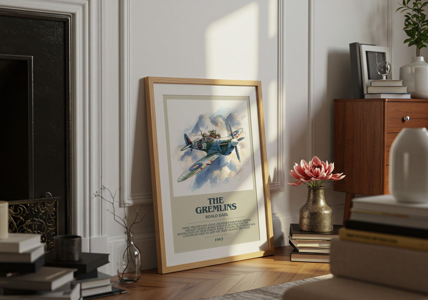 The Gremlins by Roald Dahl | Descriptive Book Poster | Modern