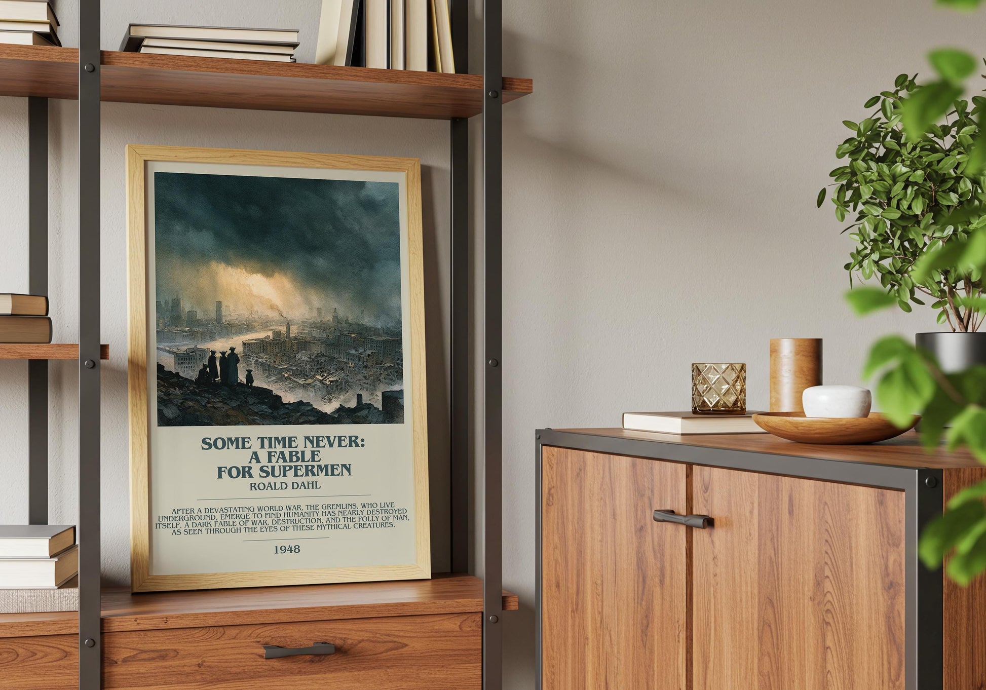 Sometime Never: A Fable For Super Men by Roald Dahl | Descriptive Book Poster | Modern