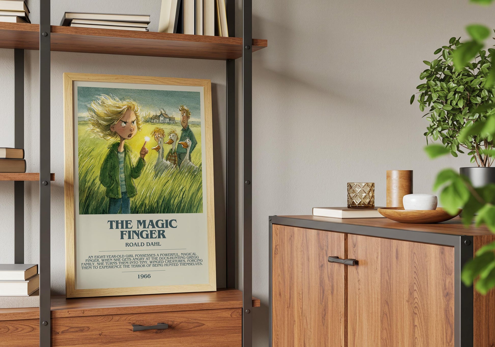 The Magic Finger by Roald Dahl | Descriptive Book Poster | Modern