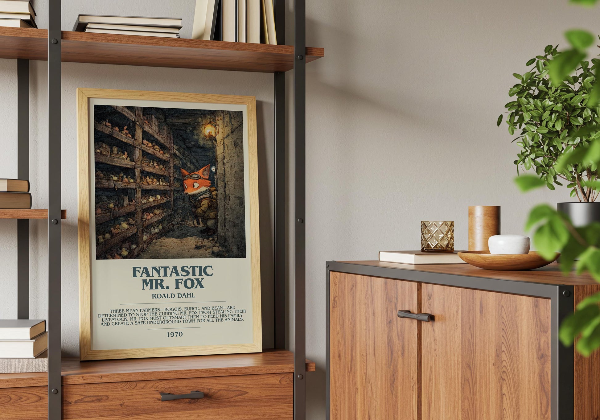 Fantastic Mr Fox by Roald Dahl | Descriptive Book Poster | Modern