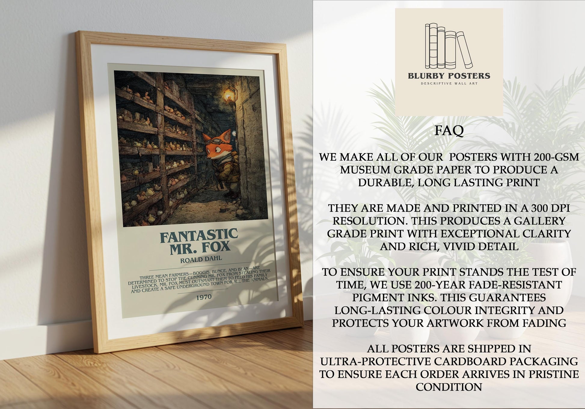 Fantastic Mr Fox by Roald Dahl | Descriptive Book Poster | Modern
