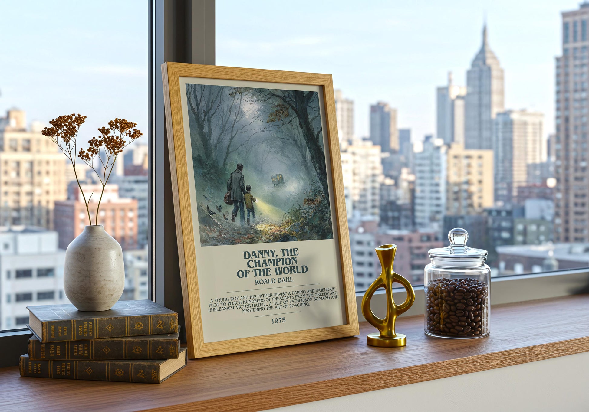 Danny, The Champion Of The World by Roald Dahl | Descriptive Book Poster | Modern