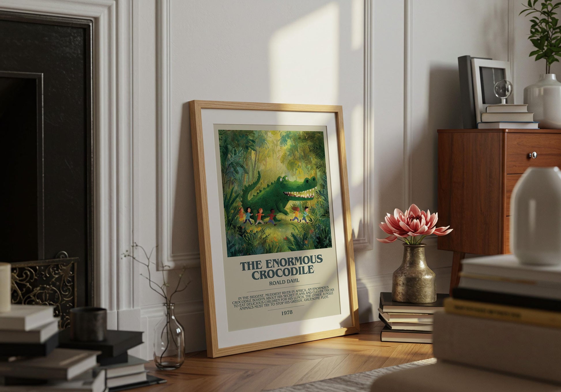 The Enormous Crocodile by Roald Dahl | Descriptive Book Poster | Modern