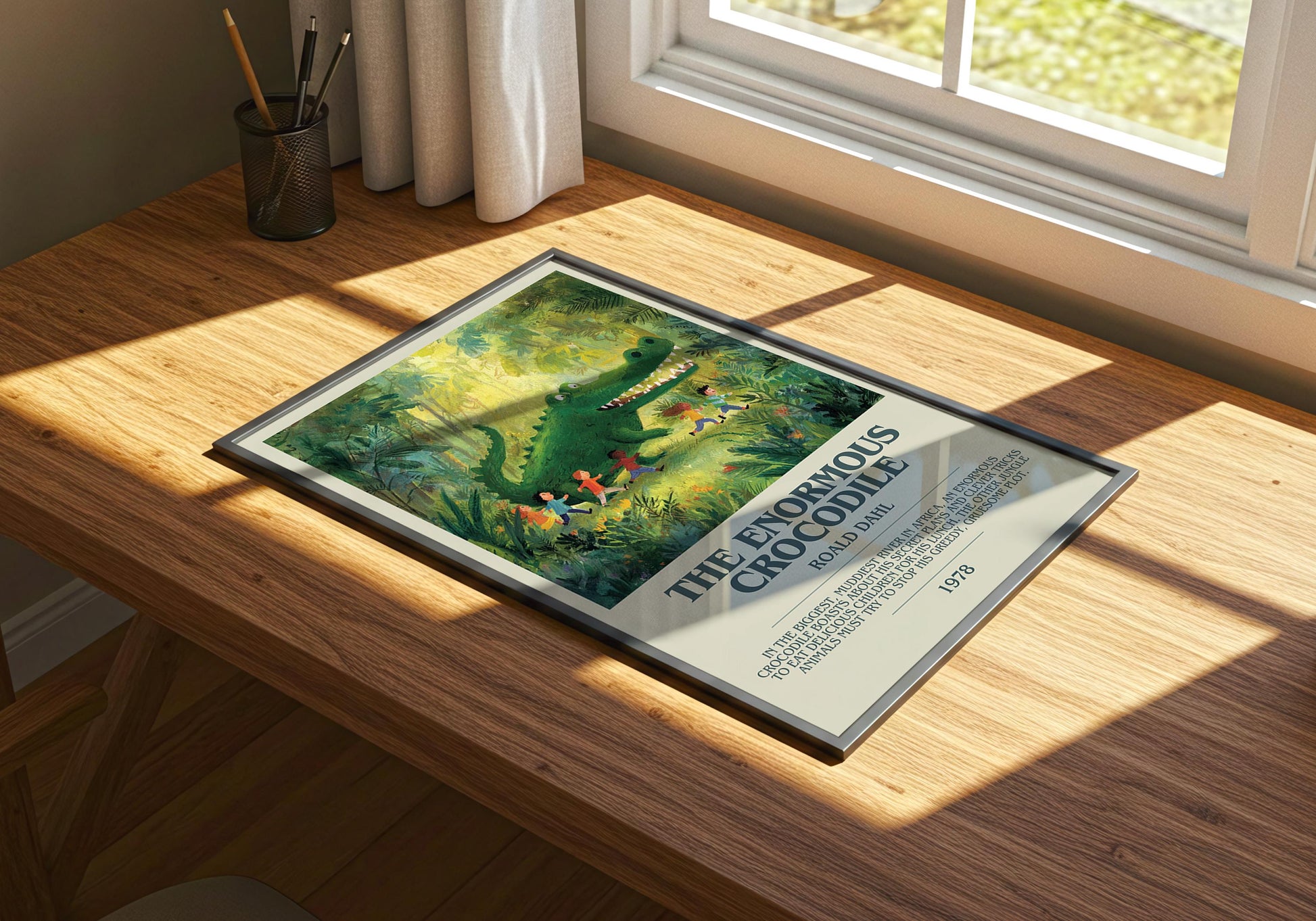 The Enormous Crocodile by Roald Dahl | Descriptive Book Poster | Modern