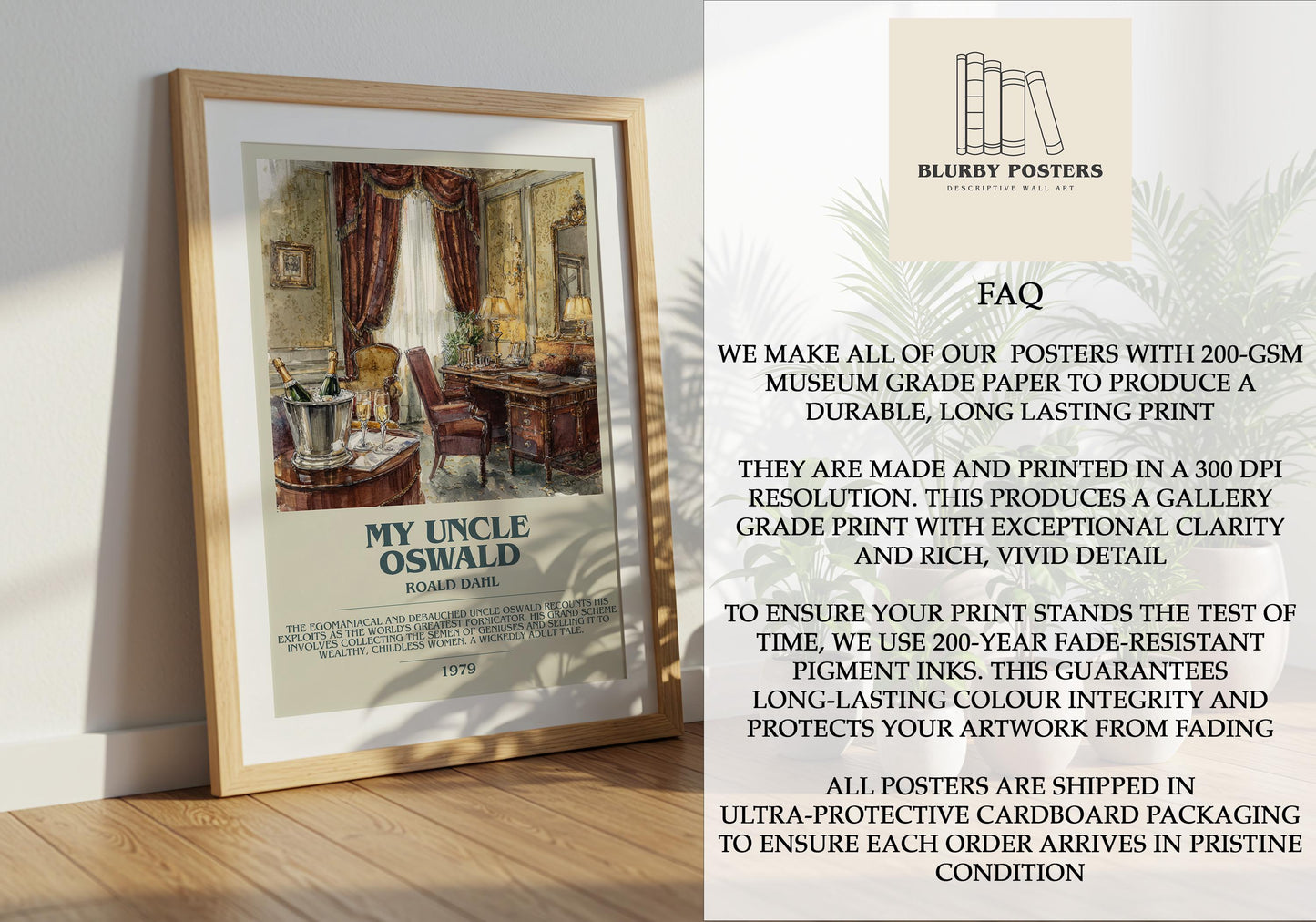 My Uncle Oswald by Roald Dahl | Descriptive Book Poster | Modern