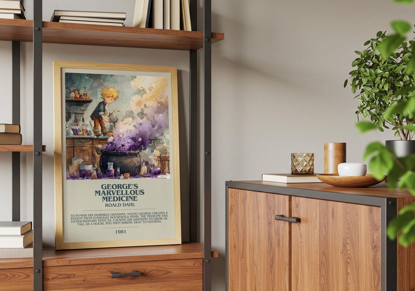 George's Marvellous Medicine by Roald Dahl | Descriptive Book Poster | Modern