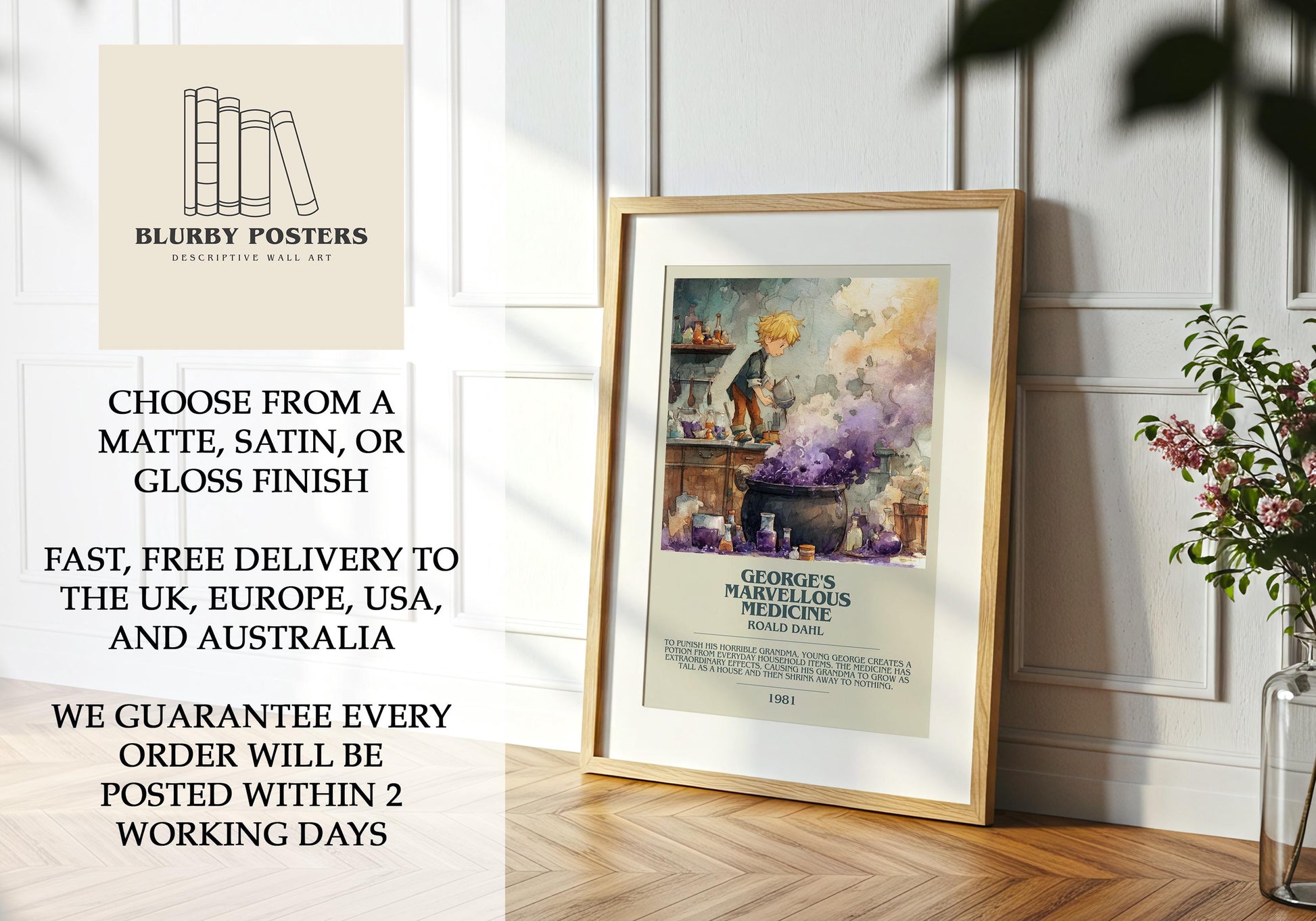 George's Marvellous Medicine by Roald Dahl | Descriptive Book Poster | Modern