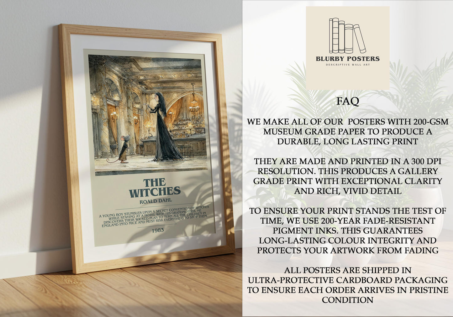 The Witches by Roald Dahl | Descriptive Book Poster | Modern