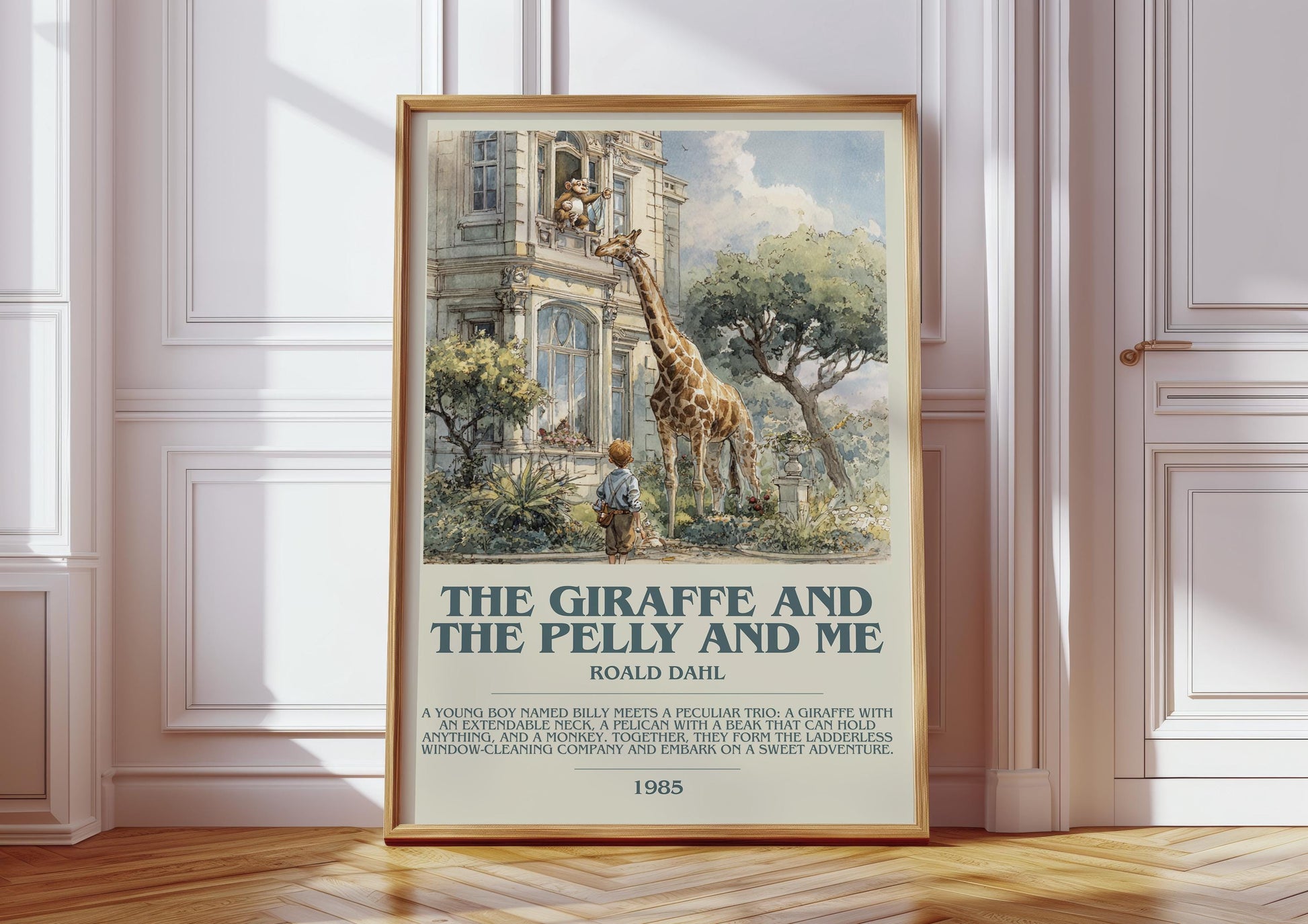 The Giraffe and the Pelly and Me by Roald Dahl | Descriptive Book Poster | Modern
