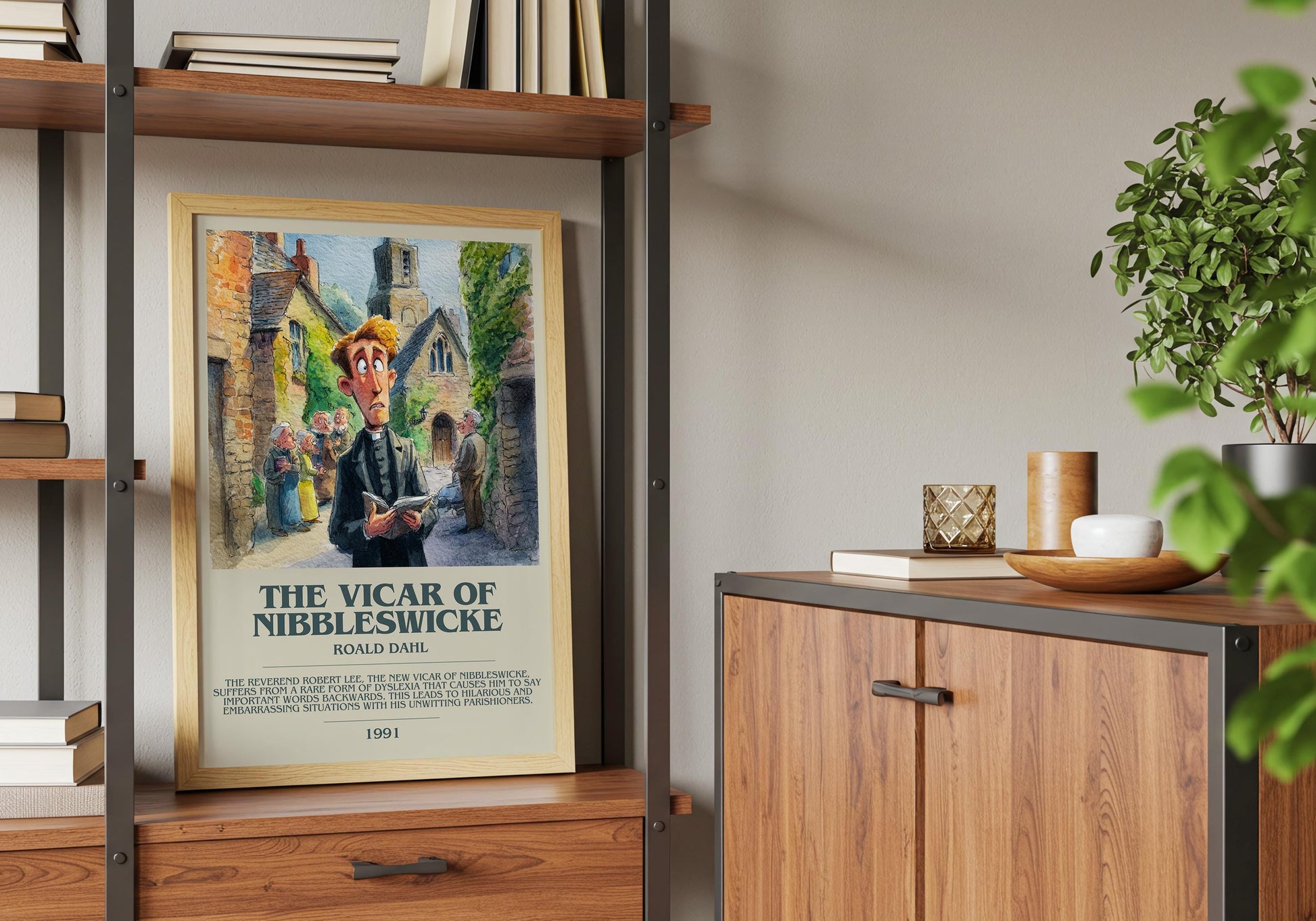The Vicar Of Nibbleswicke by Roald Dahl | Descriptive Book Poster | Modern