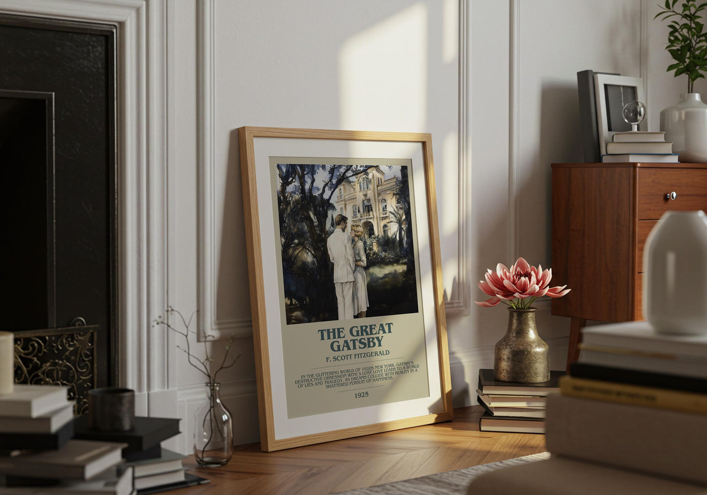 The Great Gatsby by F. Scott Fitzgerald | Descriptive Book Poster | Modern