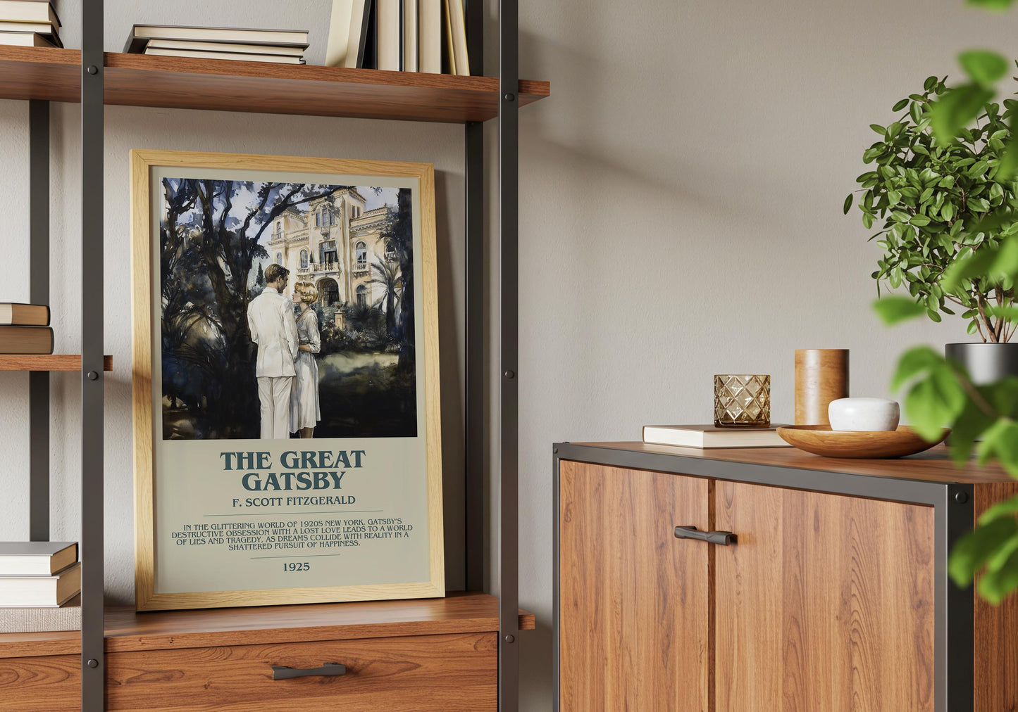 The Great Gatsby by F. Scott Fitzgerald | Descriptive Book Poster | Modern