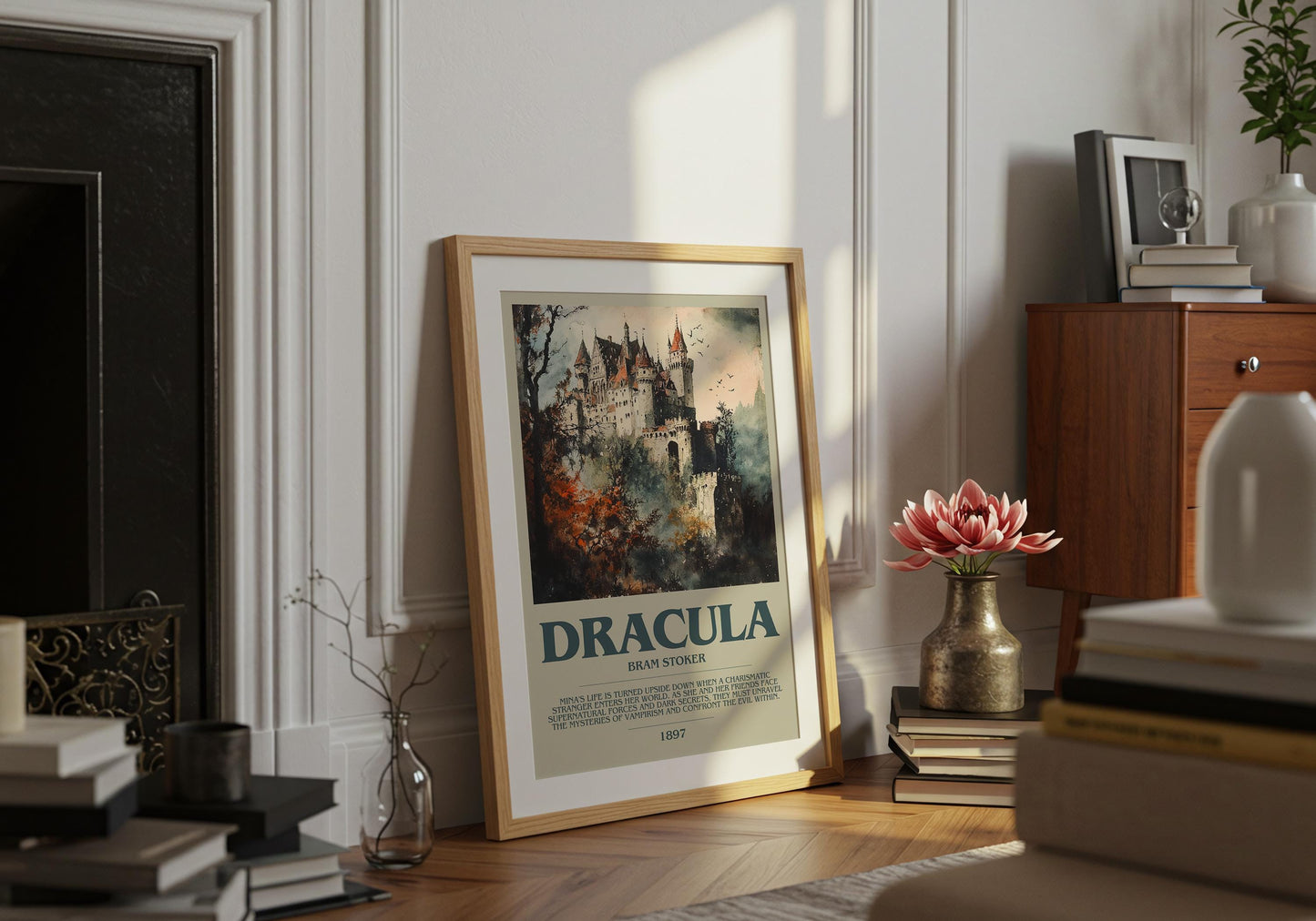 Dracula by Bram Stoker | Descriptive Book Poster | Modern