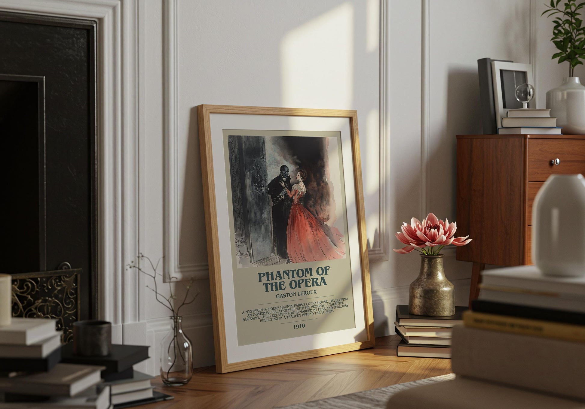 Phantom Of The Opera by Gaston Leroux | Descriptive Book Poster | Modern