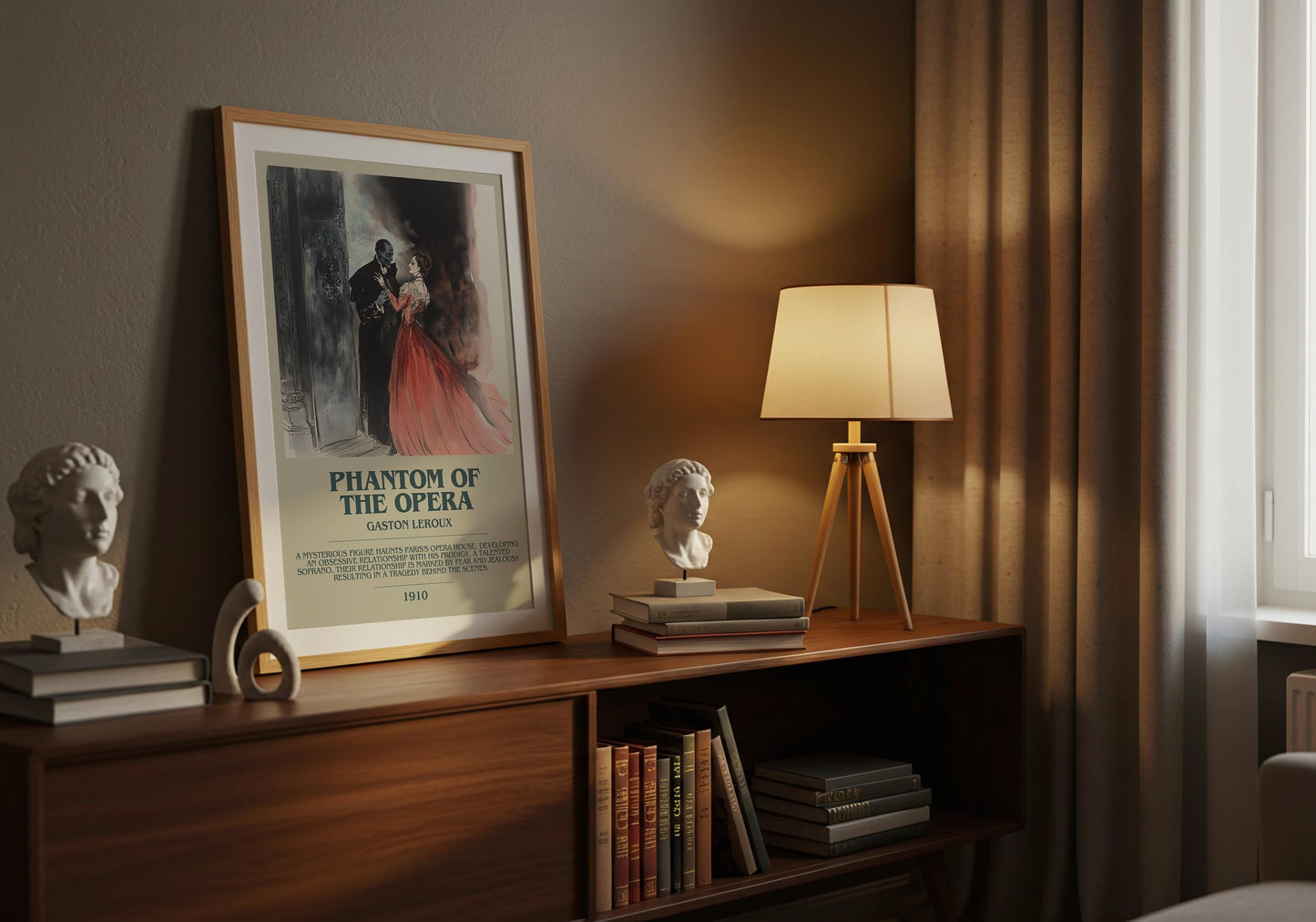 Phantom Of The Opera by Gaston Leroux | Descriptive Book Poster | Modern