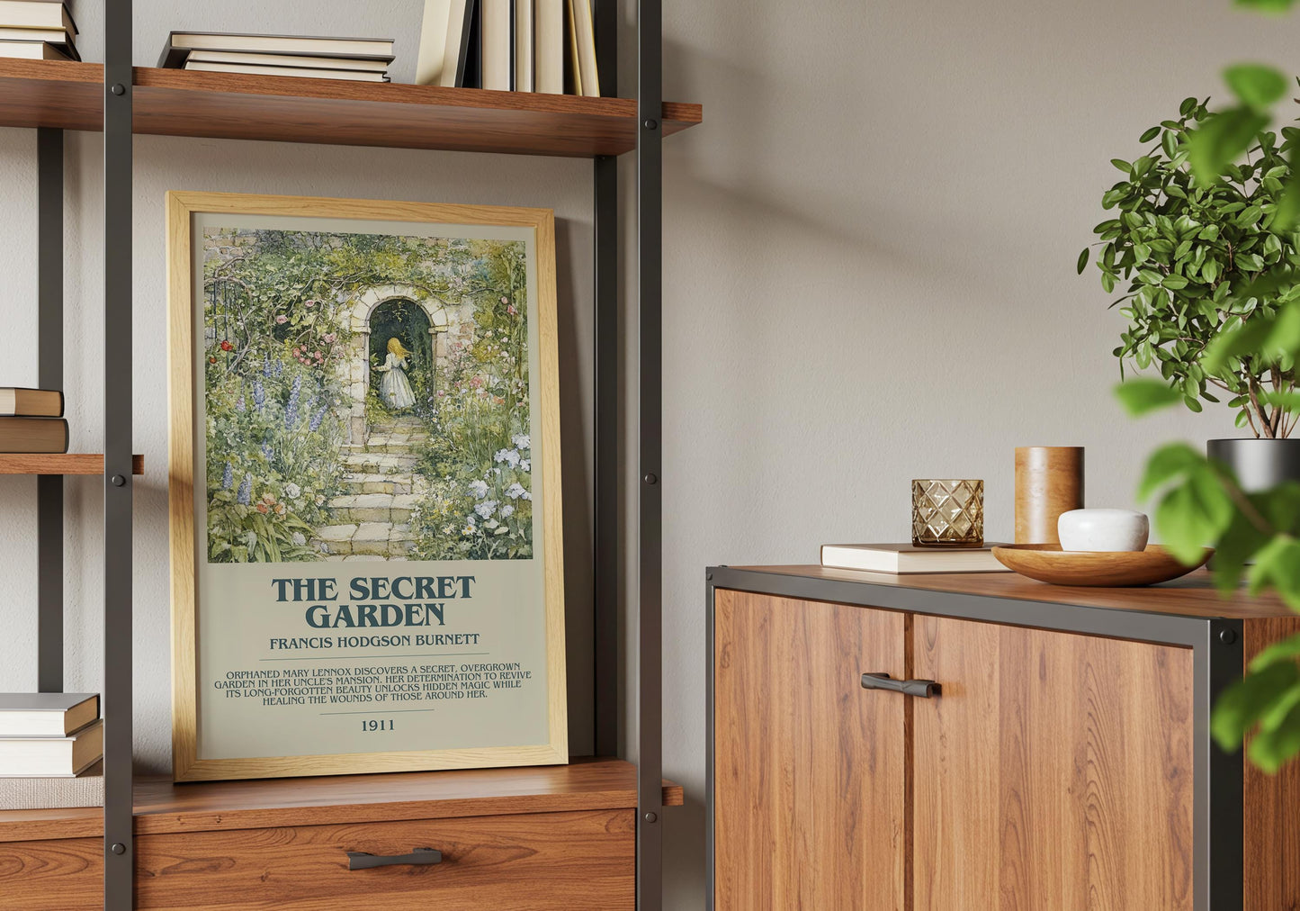 The Secret Garden by Francis Hodgson Burnett | Descriptive Book Poster | Modern