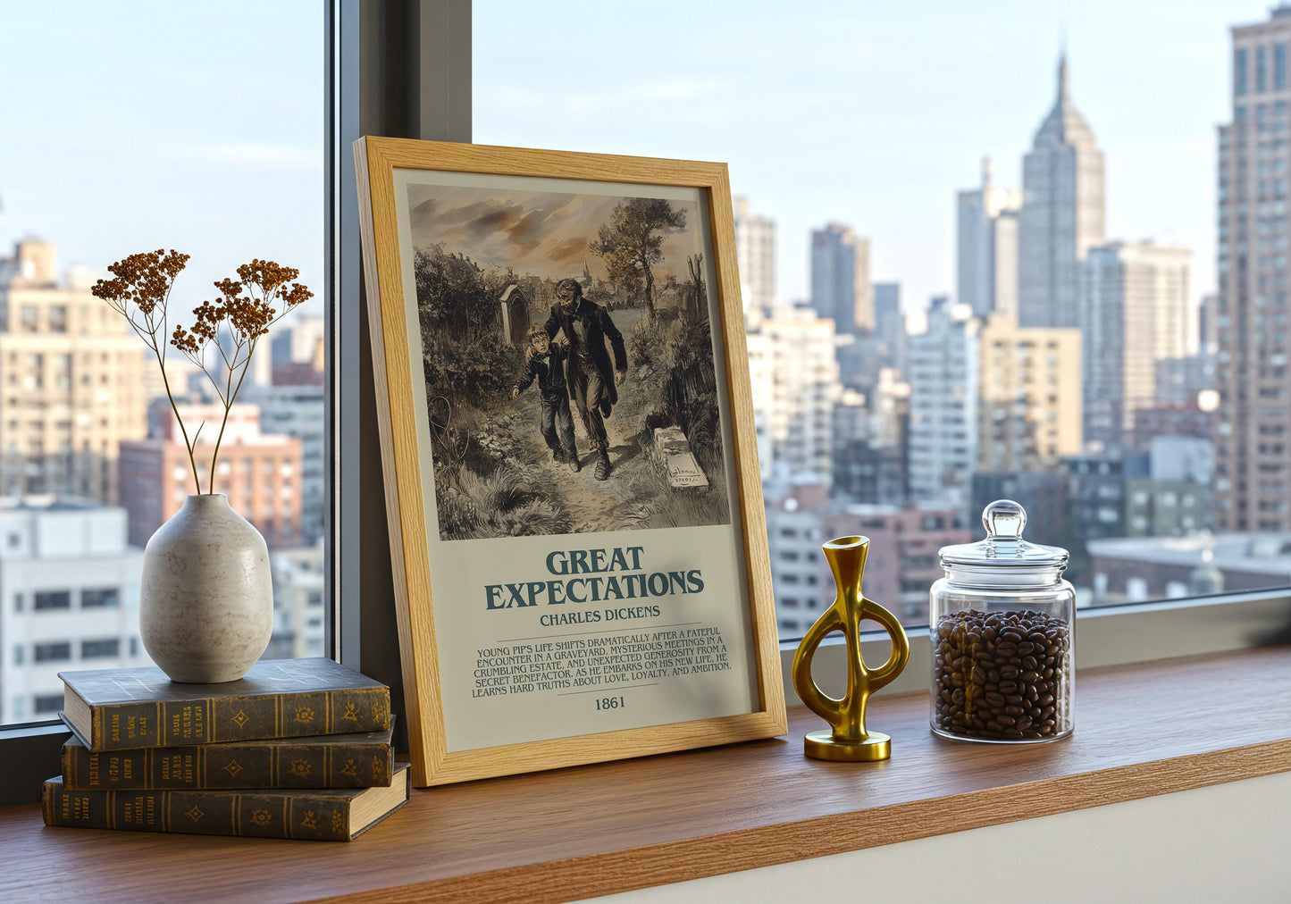 Great Expectations by Charles Dickens | Descriptive Book Poster | Modern
