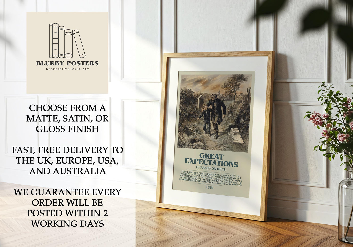 Great Expectations by Charles Dickens | Descriptive Book Poster | Modern