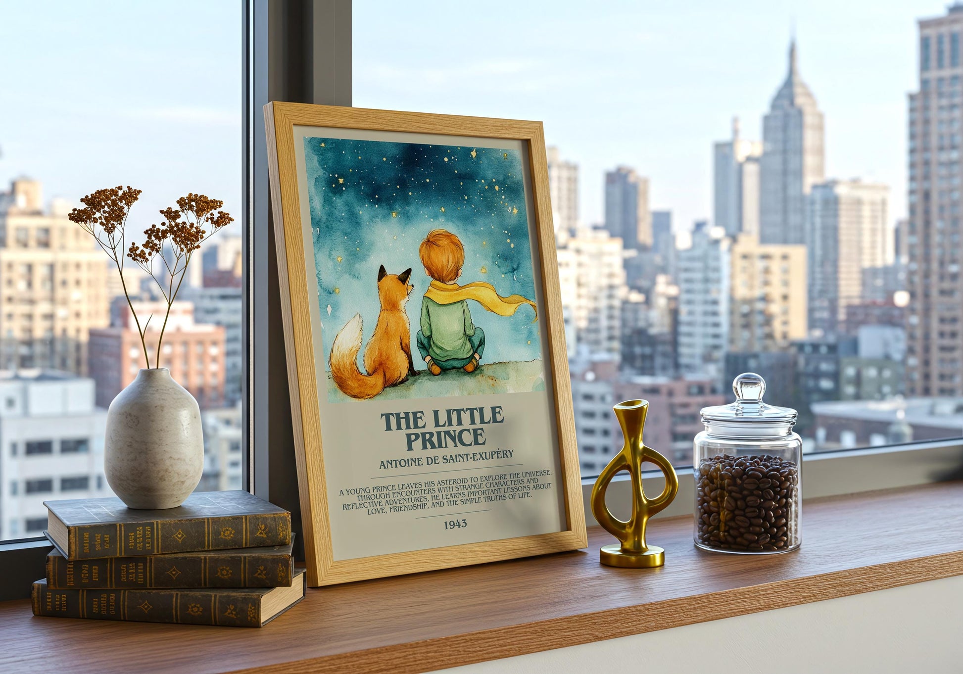 The Little Prince by Antoine De Saint-Exuperry | Descriptive Book Poster | Modern