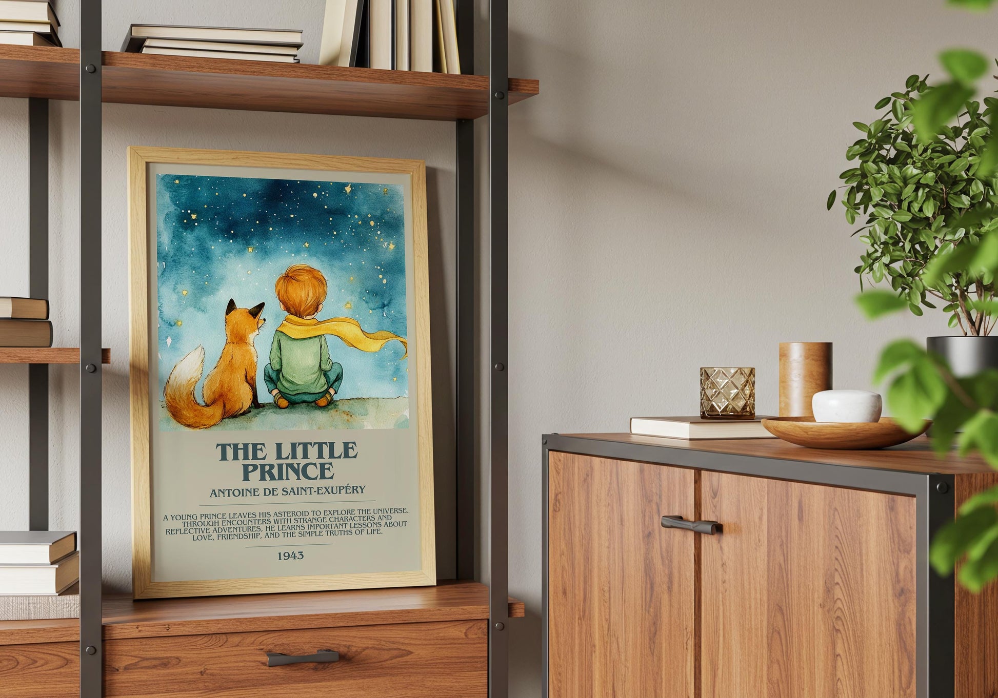 The Little Prince by Antoine De Saint-Exuperry | Descriptive Book Poster | Modern