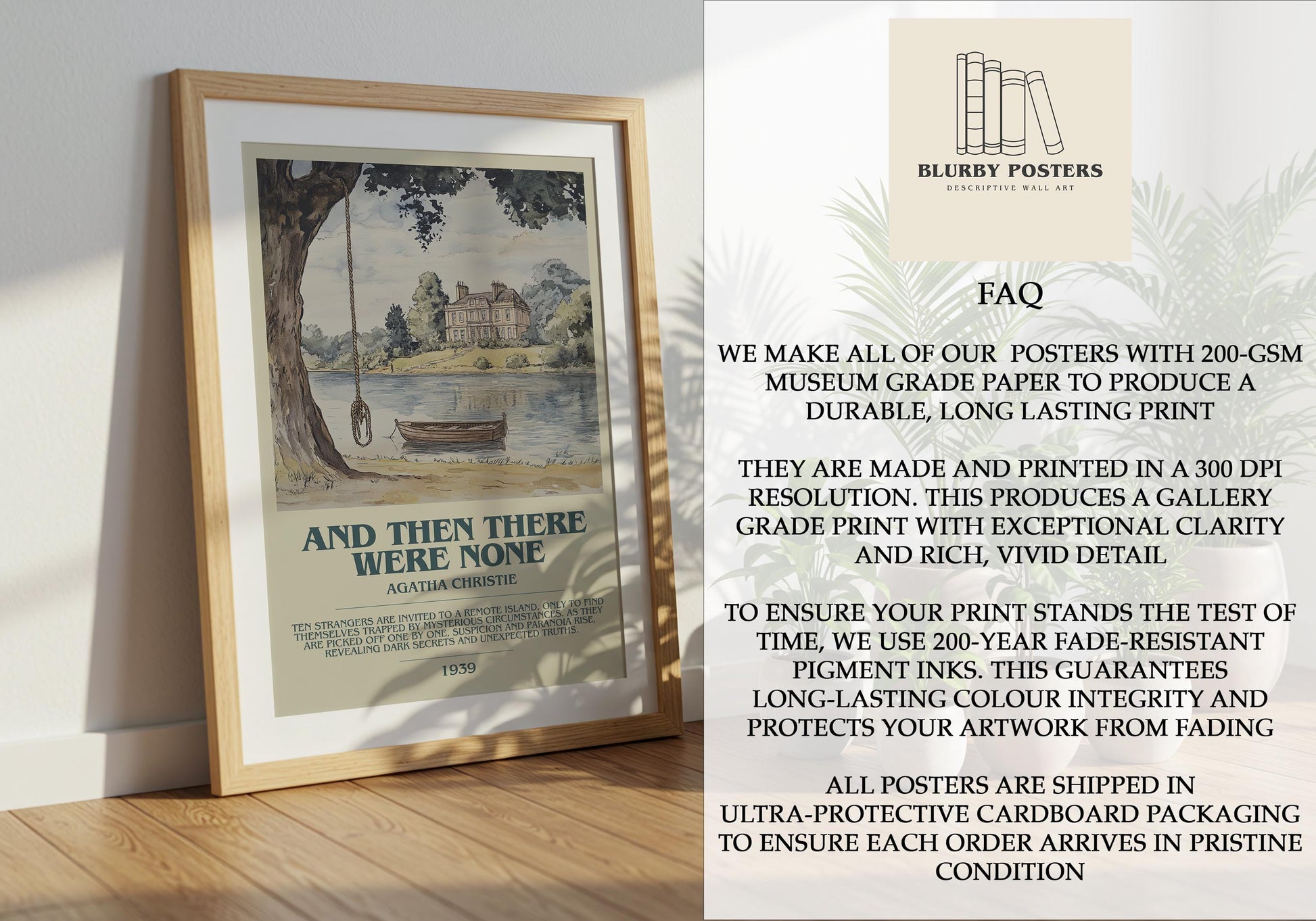 And Then There Were None by Agatha Christie | Descriptive Book Poster | Modern