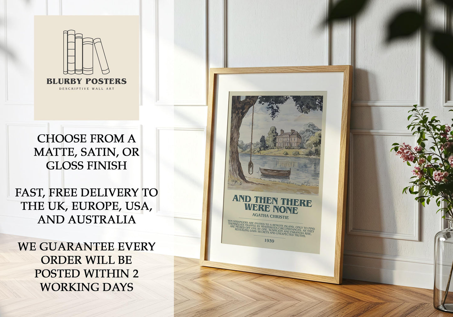 And Then There Were None by Agatha Christie | Descriptive Book Poster | Modern